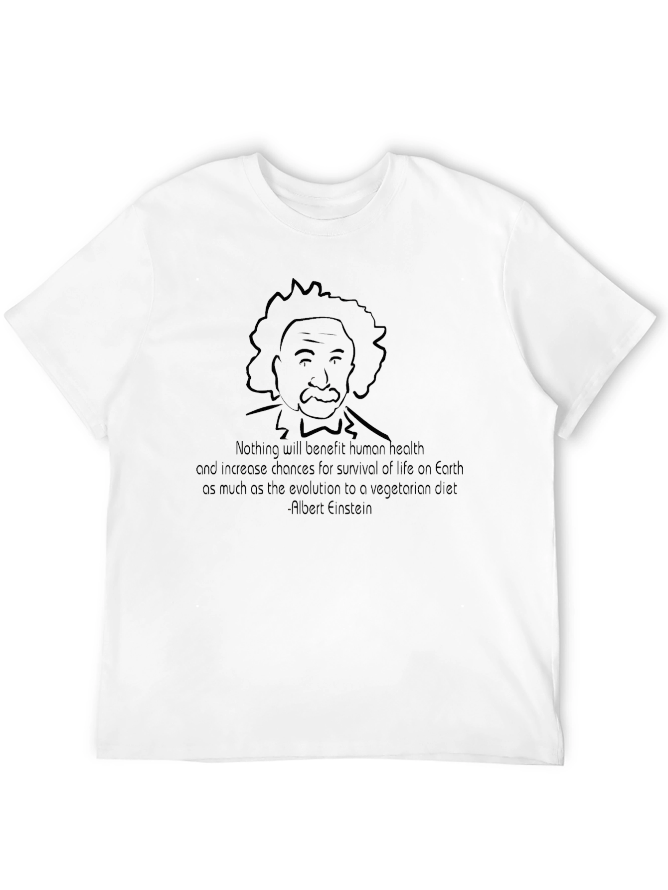 Einstein Vegetarian Quote T-Shirt - Black