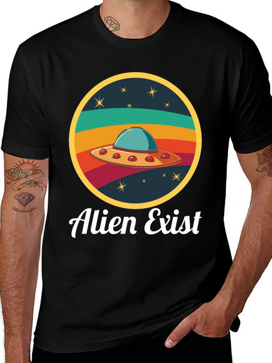 Alien Exist T-Shirt UFO Graphic Tee
