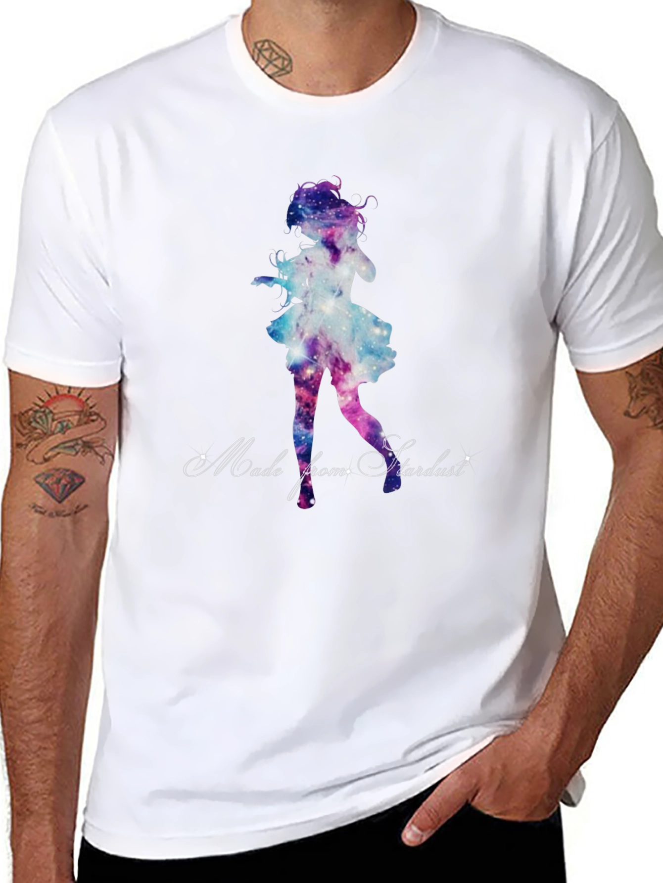 Galaxy Girl Graphic Tee - Stylish Black T-Shirt
