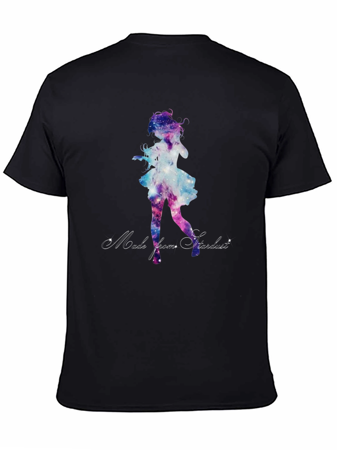 Galaxy Girl Graphic Tee - Stylish Black T-Shirt