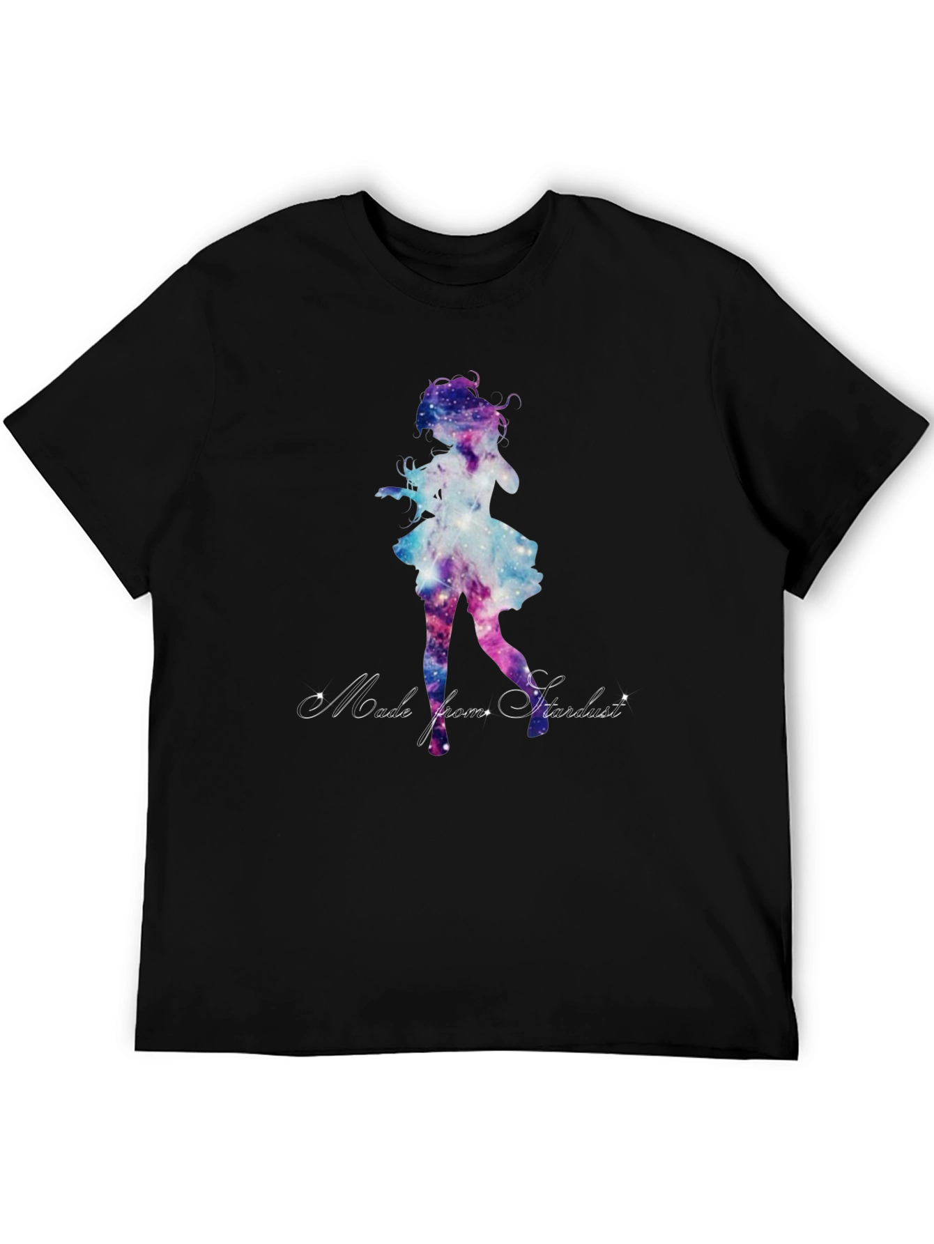 Galaxy Girl Graphic Tee - Stylish Black T-Shirt
