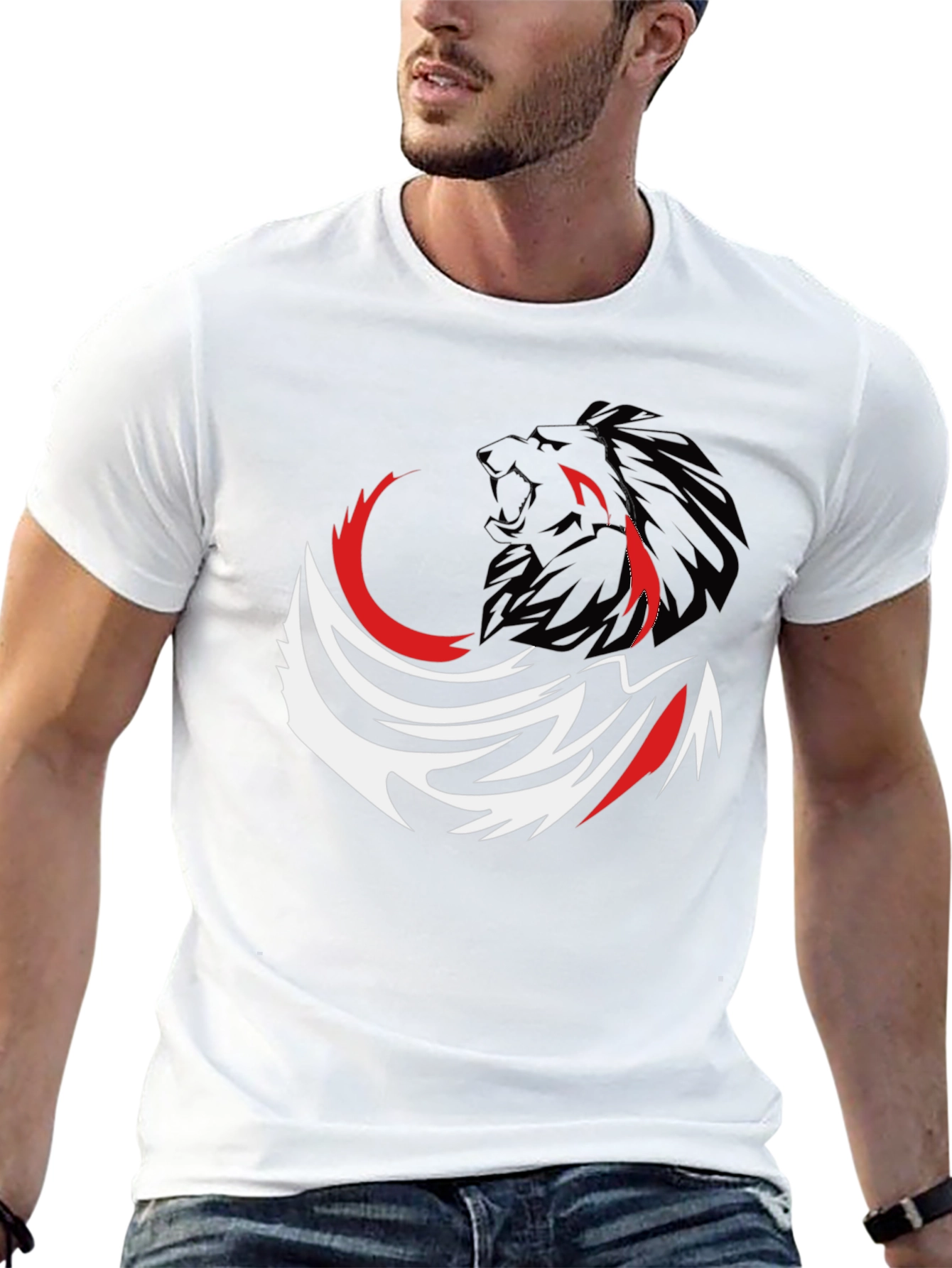 Lion Graphic Tee - Bold Black T-Shirt