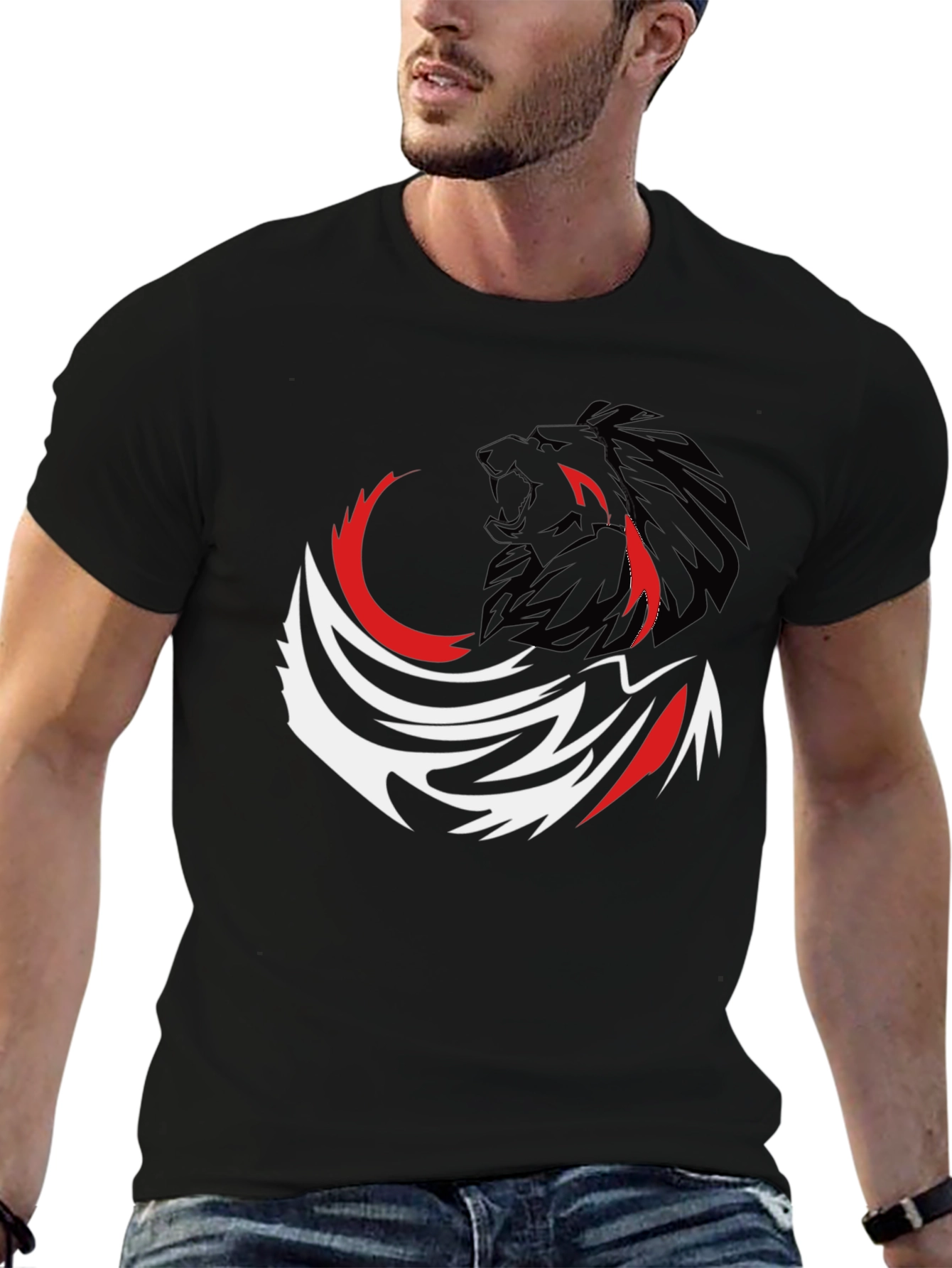 Lion Graphic Tee - Bold Black T-Shirt