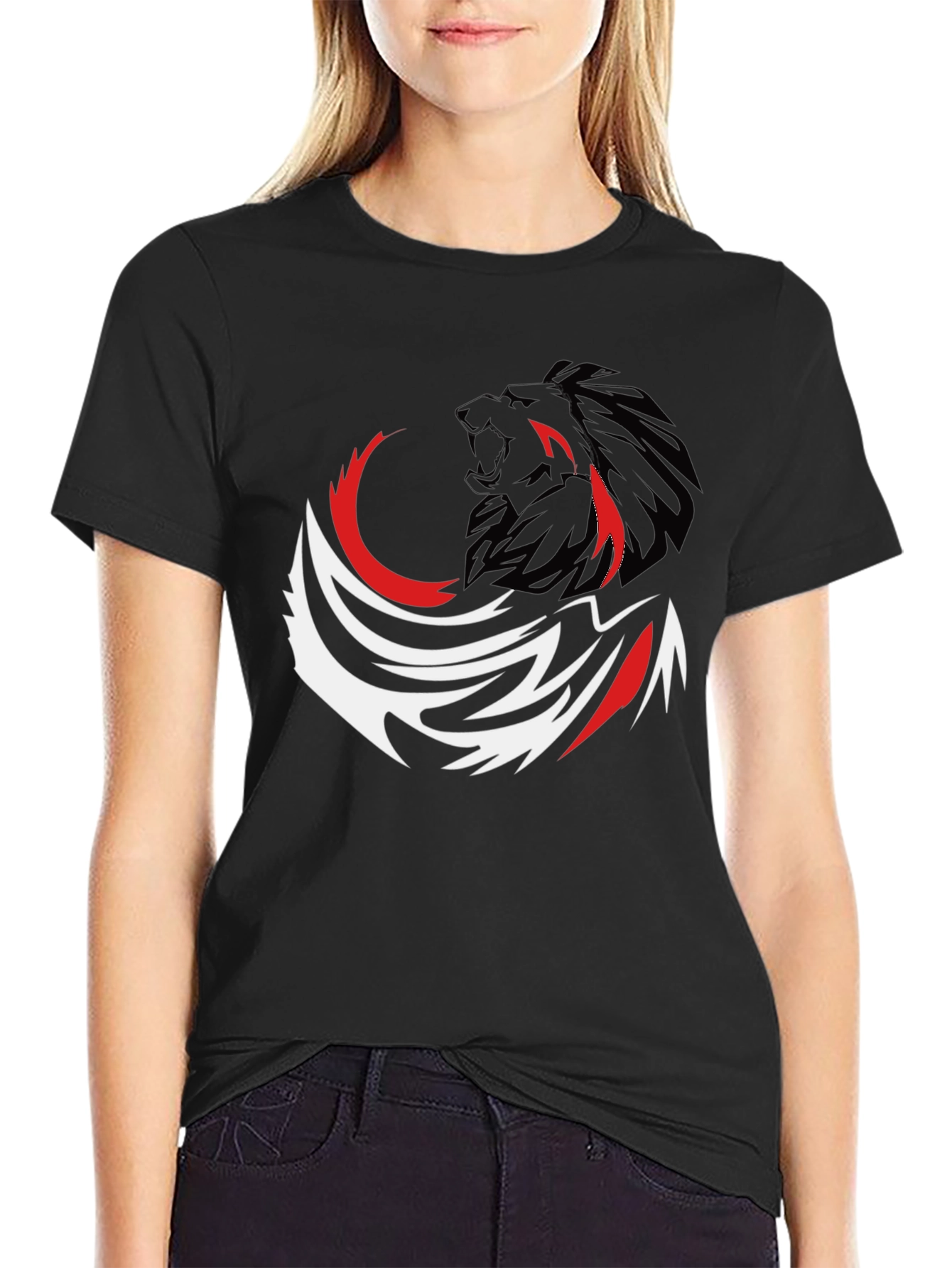 Lion Graphic Tee - Bold Black T-Shirt