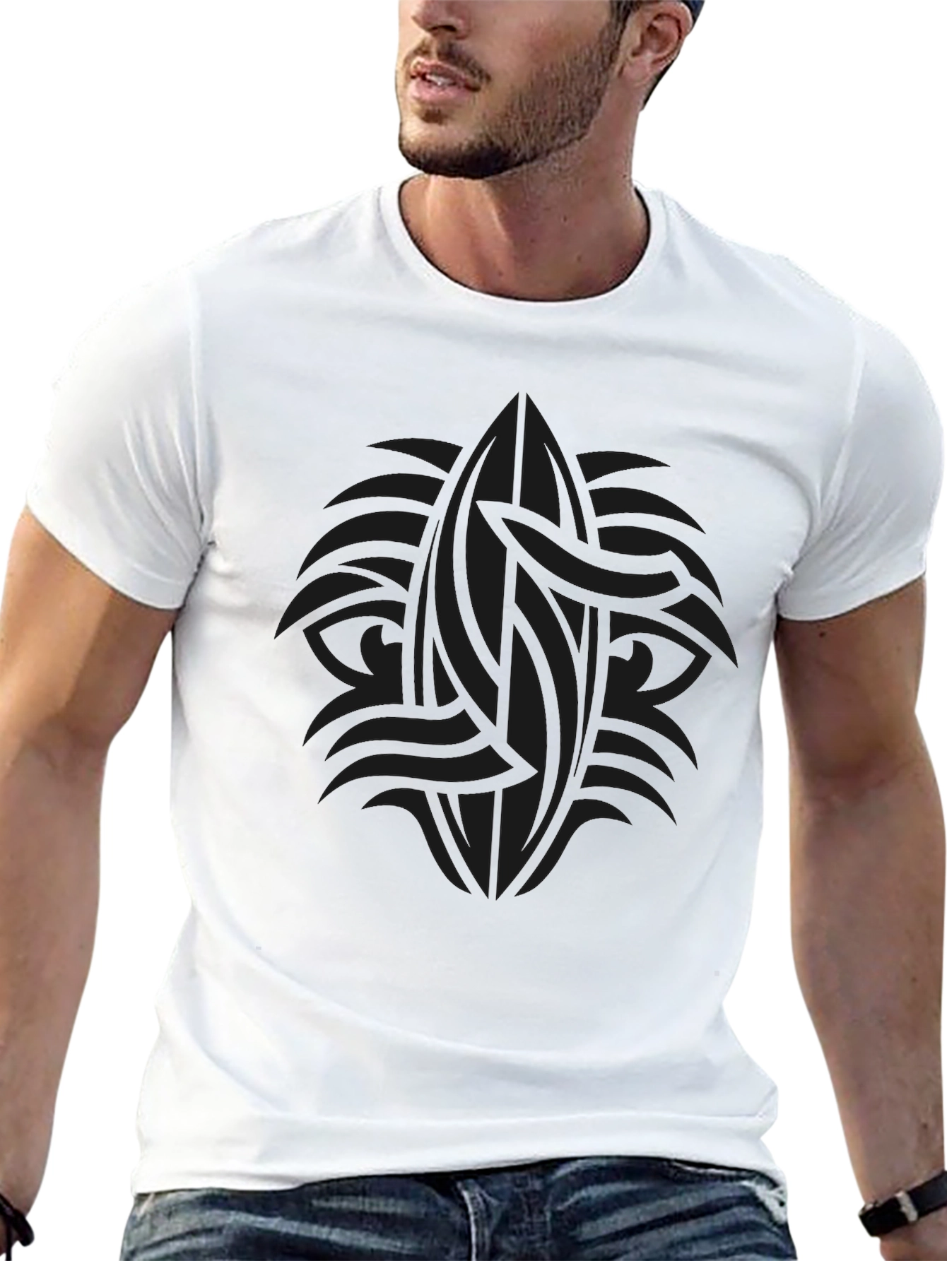 Dark Tribal Graphic Tee - Mens Casual Style
