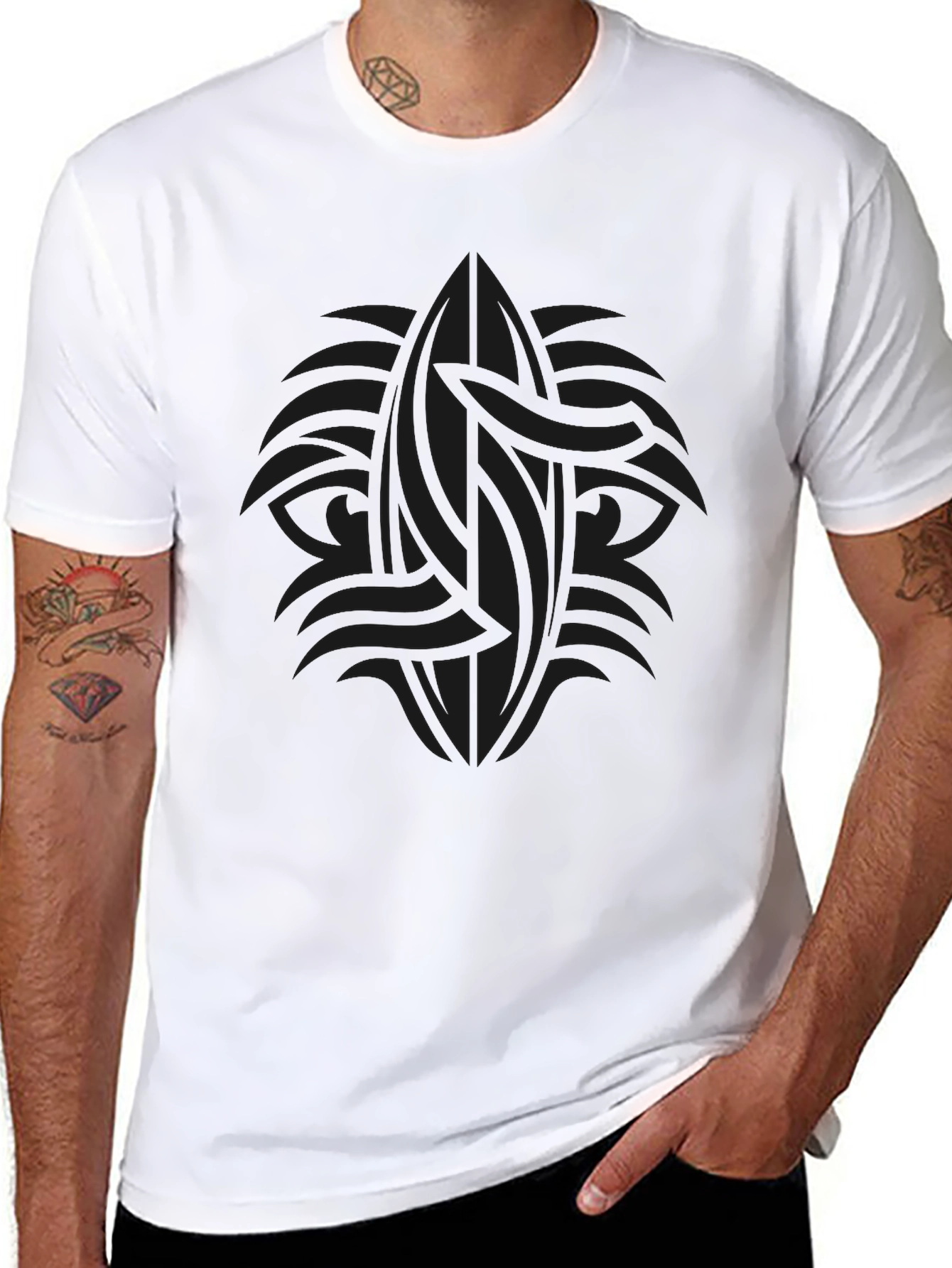 Dark Tribal Graphic Tee - Mens Casual Style