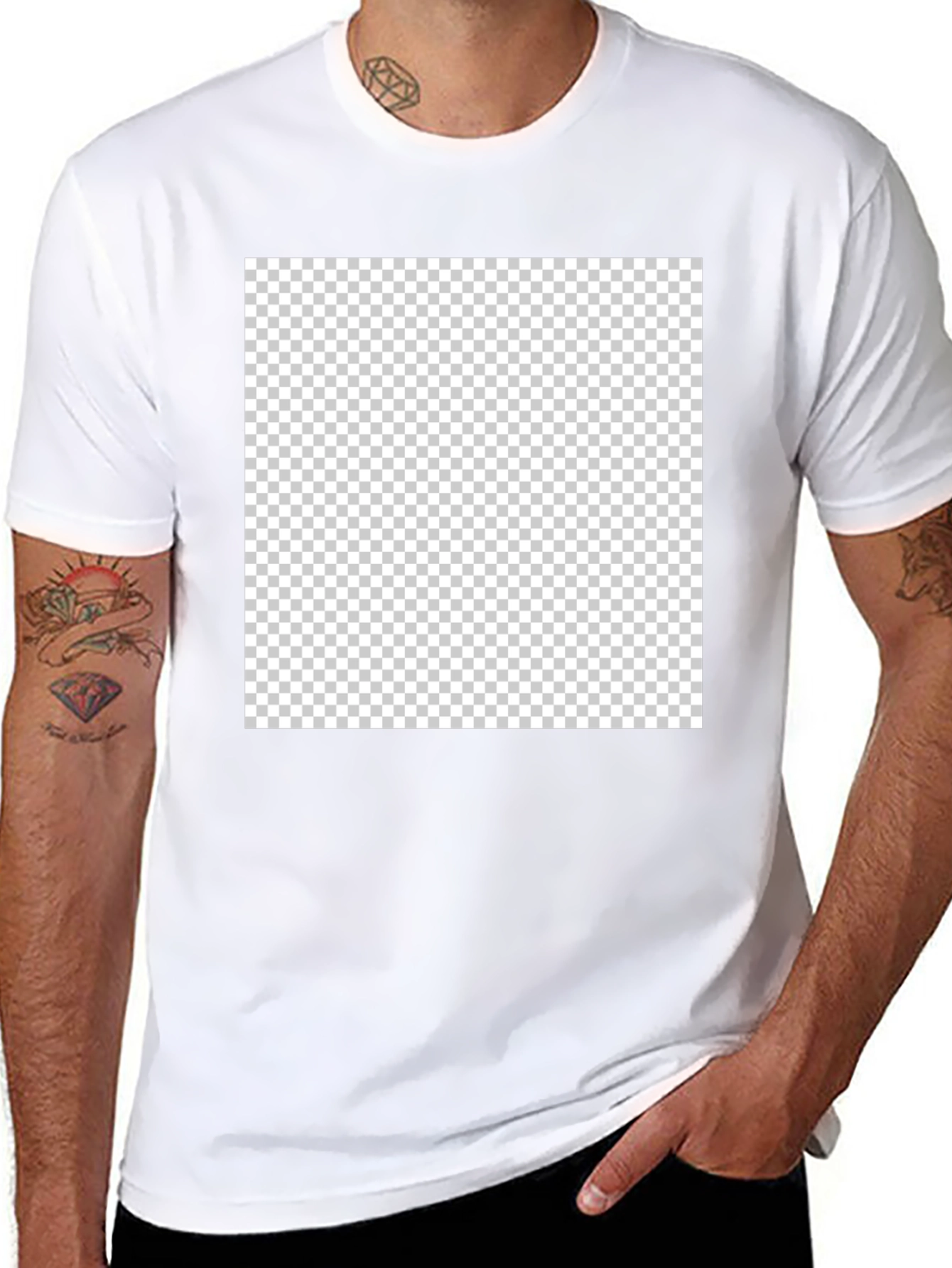 Blank Black Crew Neck T-Shirt - Customizable Design Ready