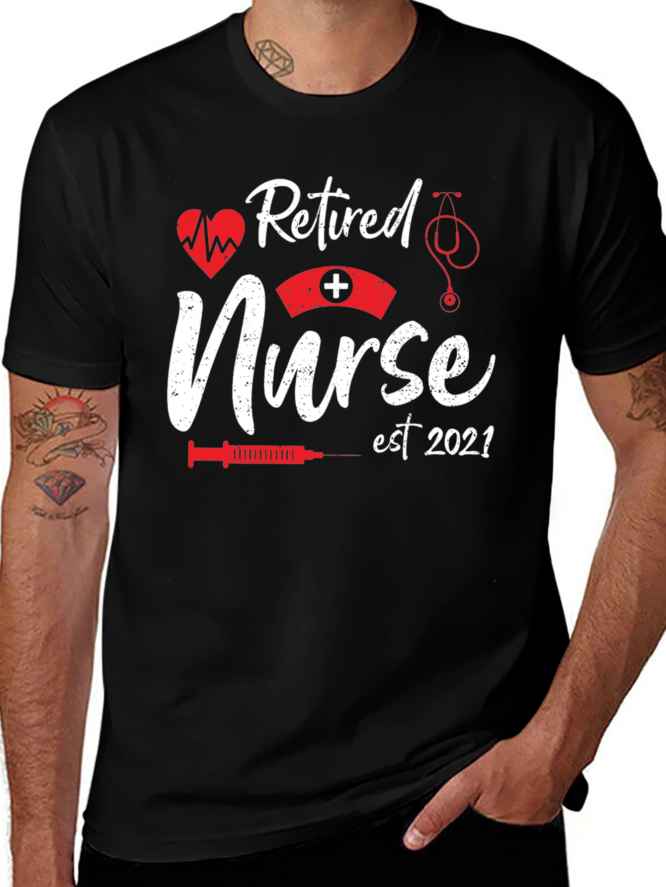 Retired Nurse Est 2021 Graphic T-Shirt