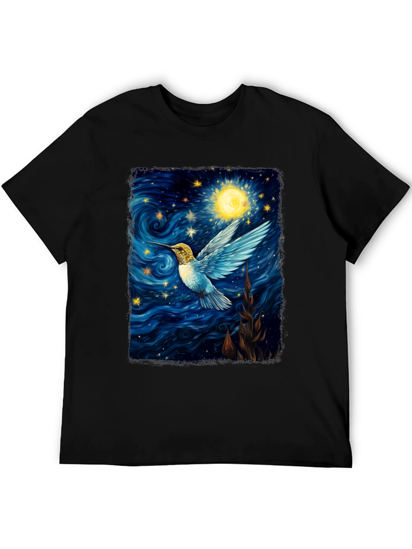 Starry Night Hummingbird Graphic T-Shirt