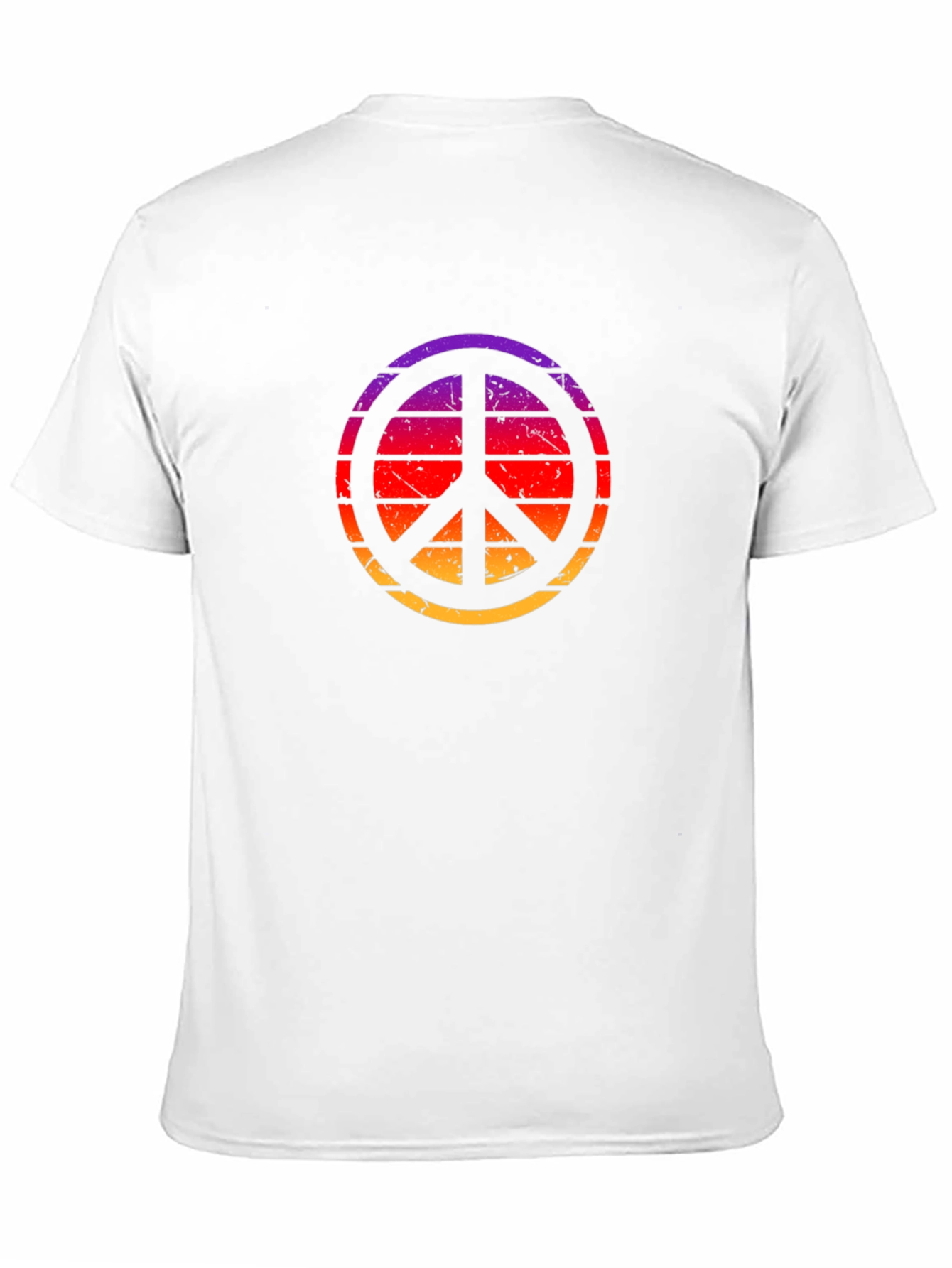 Retro Sunset Peace Sign Black T-Shirt