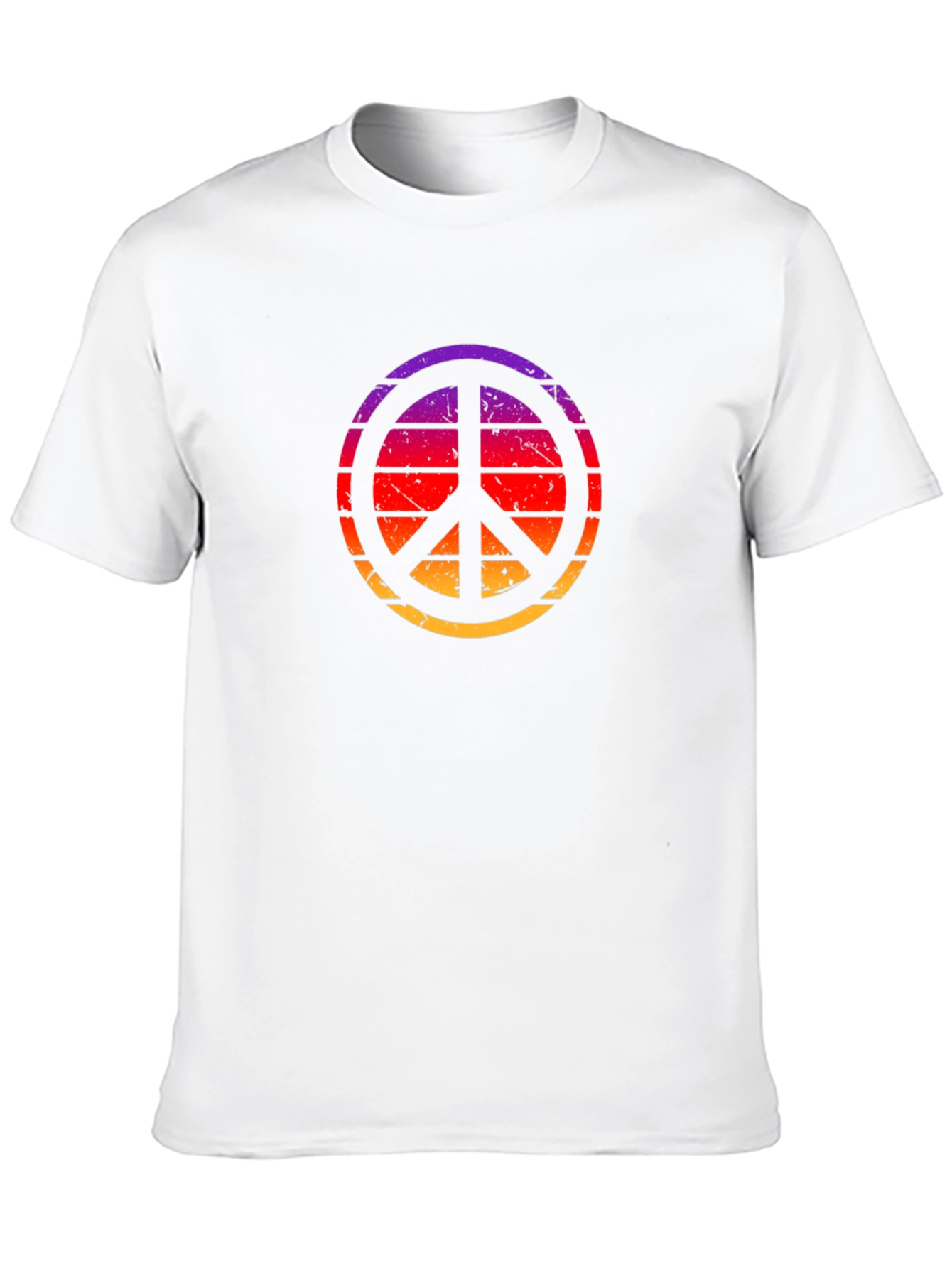 Retro Sunset Peace Sign Black T-Shirt