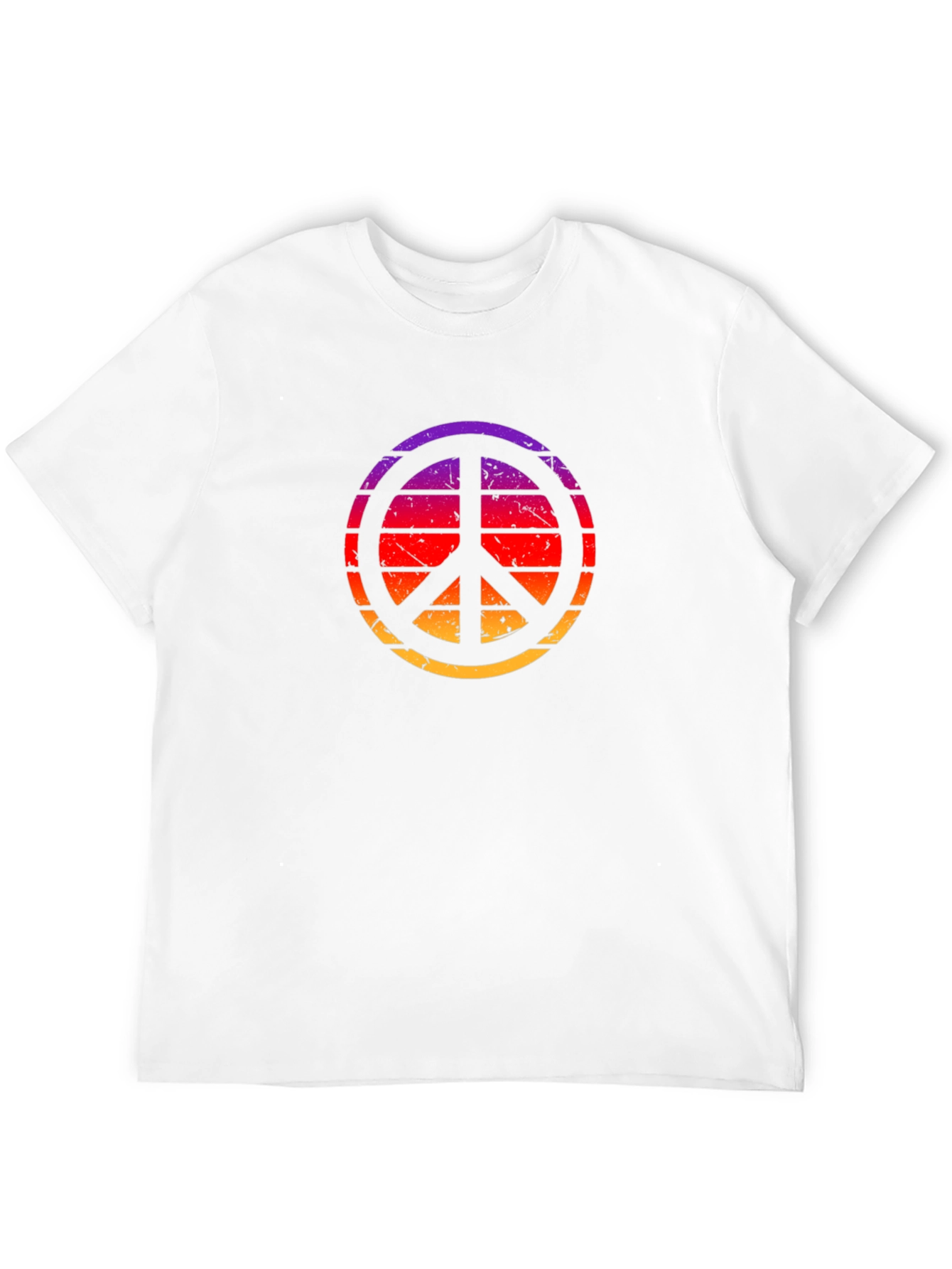 Retro Sunset Peace Sign Black T-Shirt