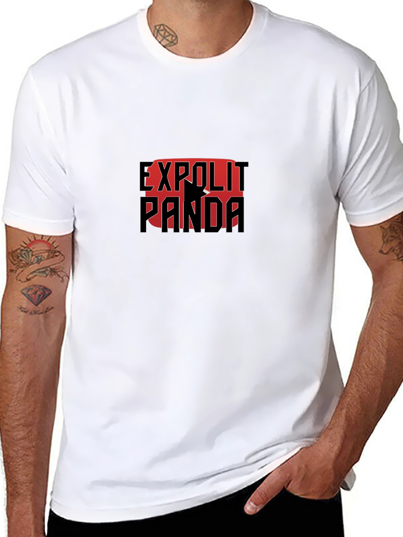 Exploit Panda Black T-Shirt Graphic Print