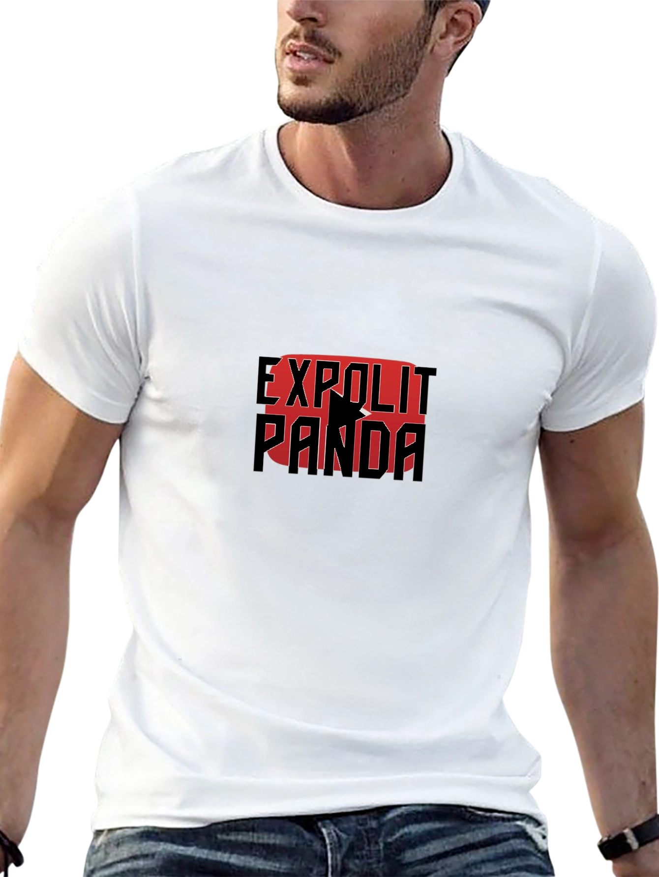 Exploit Panda Black T-Shirt Graphic Print