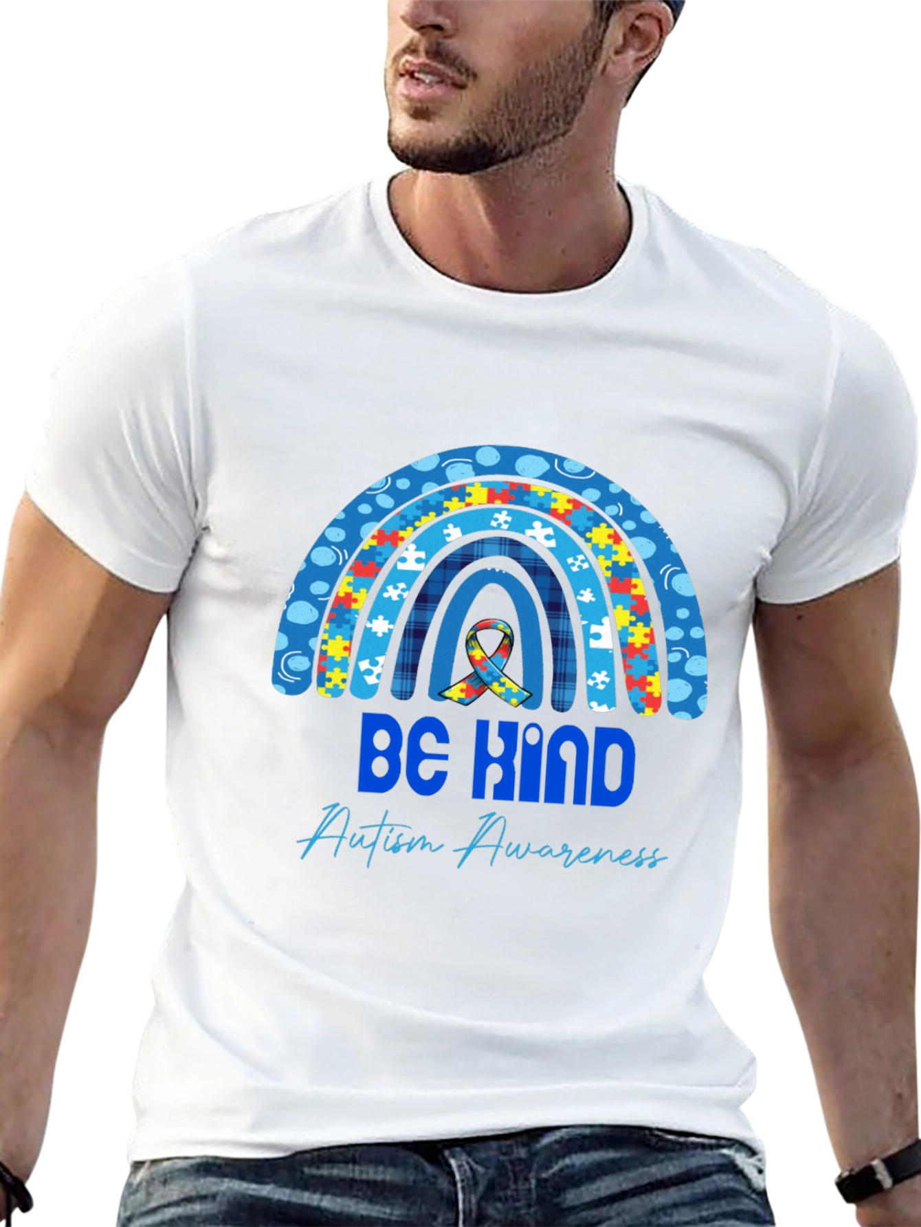 Be Kind Autism Awareness Rainbow T-Shirt