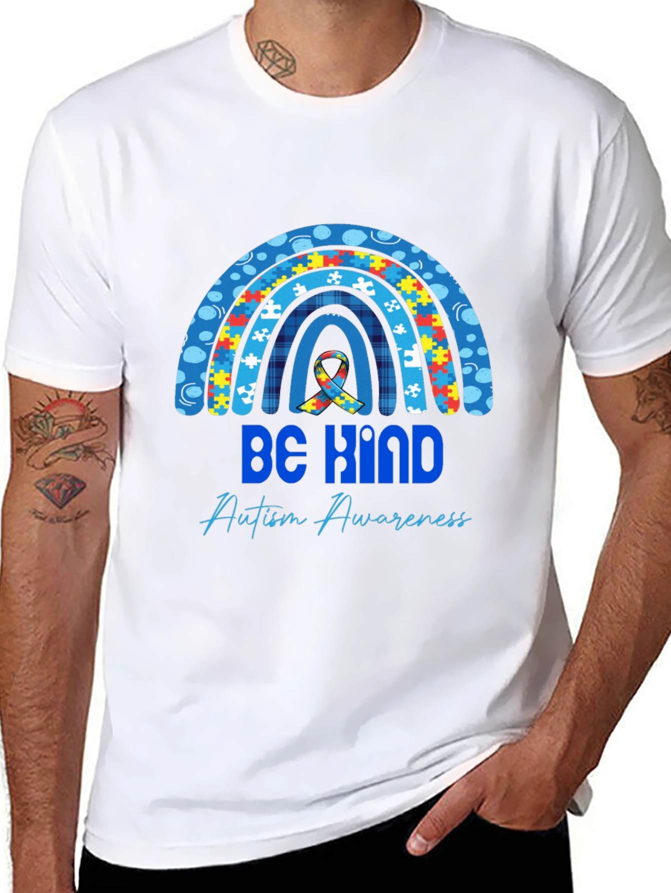 Be Kind Autism Awareness Rainbow T-Shirt