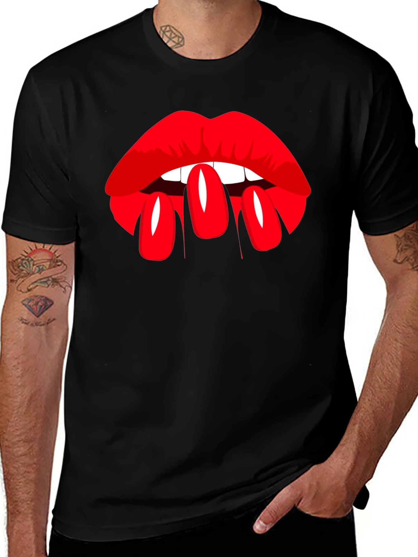 Lip Service Graphic Tee - Bold Black T-Shirt