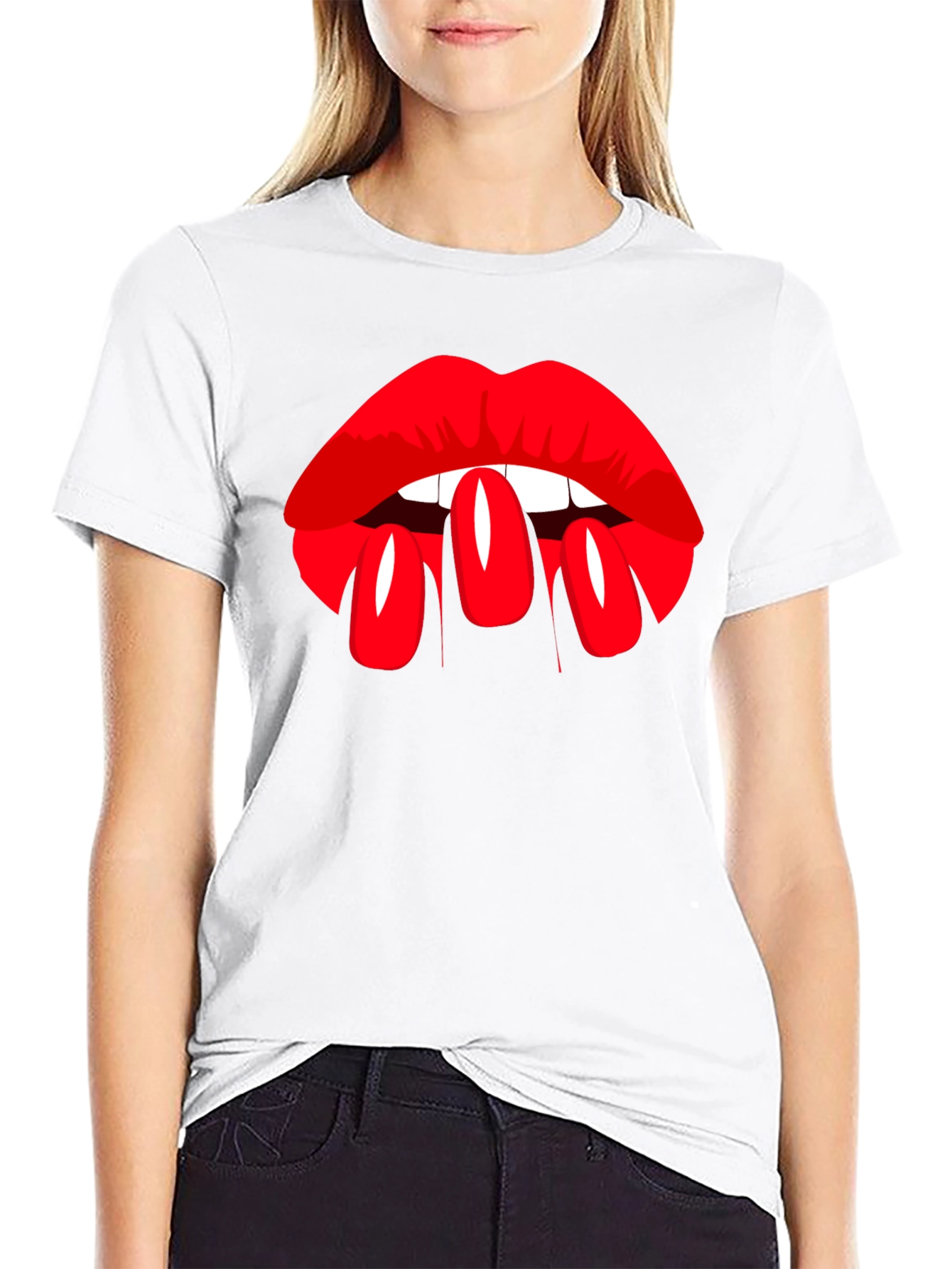 Lip Service Graphic Tee - Bold Black T-Shirt