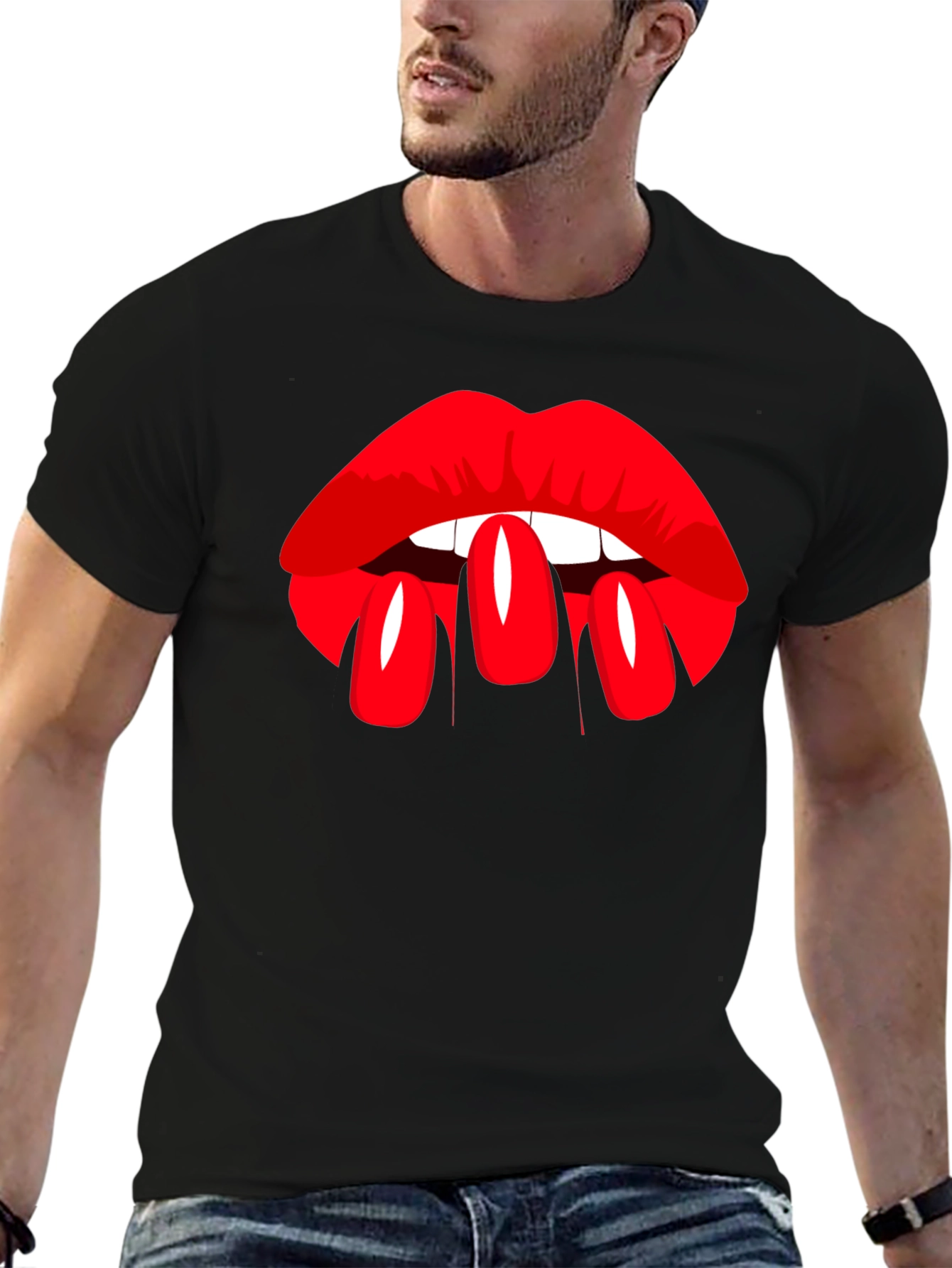 Lip Service Graphic Tee - Bold Black T-Shirt
