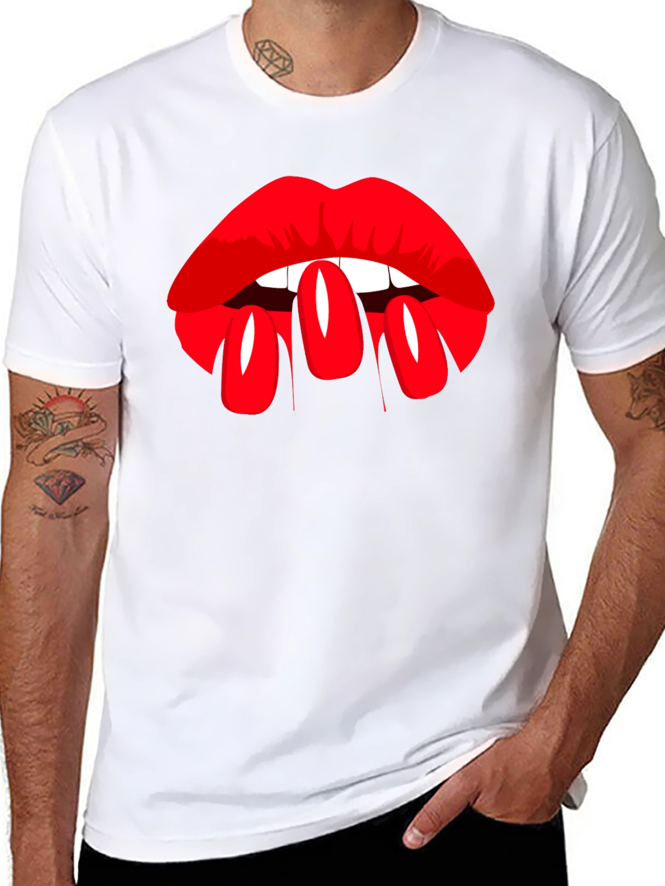 Lip Service Graphic Tee - Bold Black T-Shirt