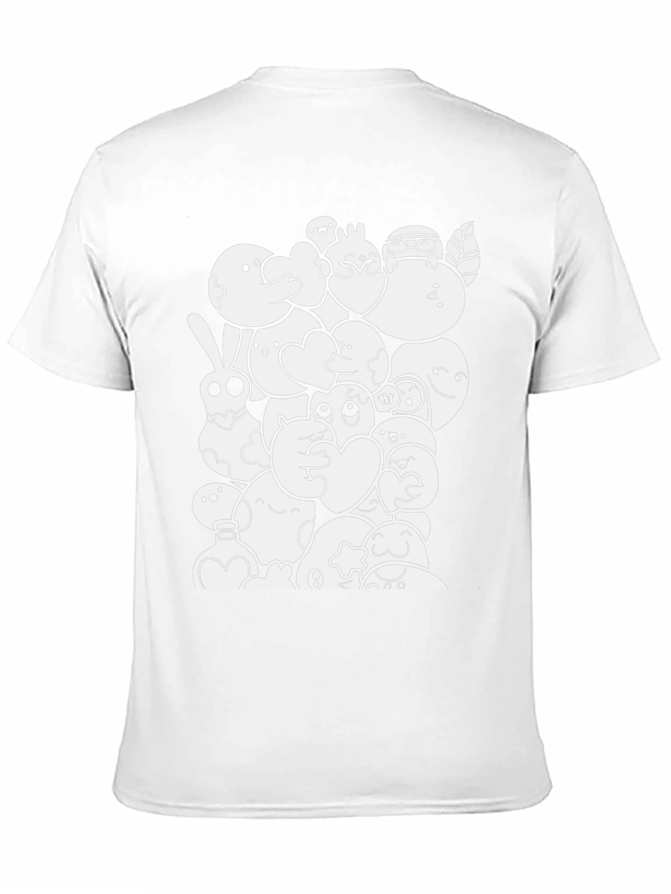 Fun Cartoon Doodle Black Cotton T-Shirt