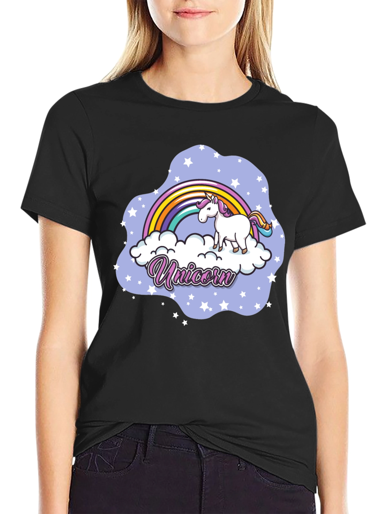 Unicorn Rainbow Cloud Graphic T-Shirt