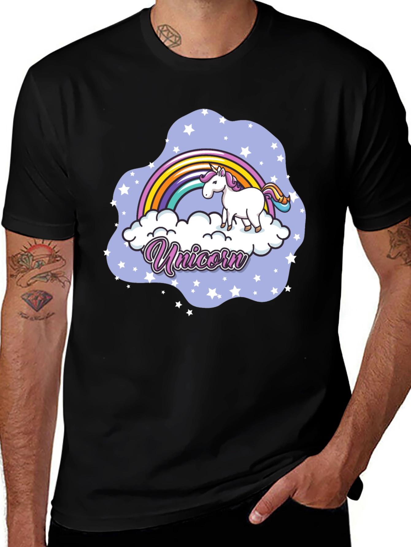 Unicorn Rainbow Cloud Graphic T-Shirt