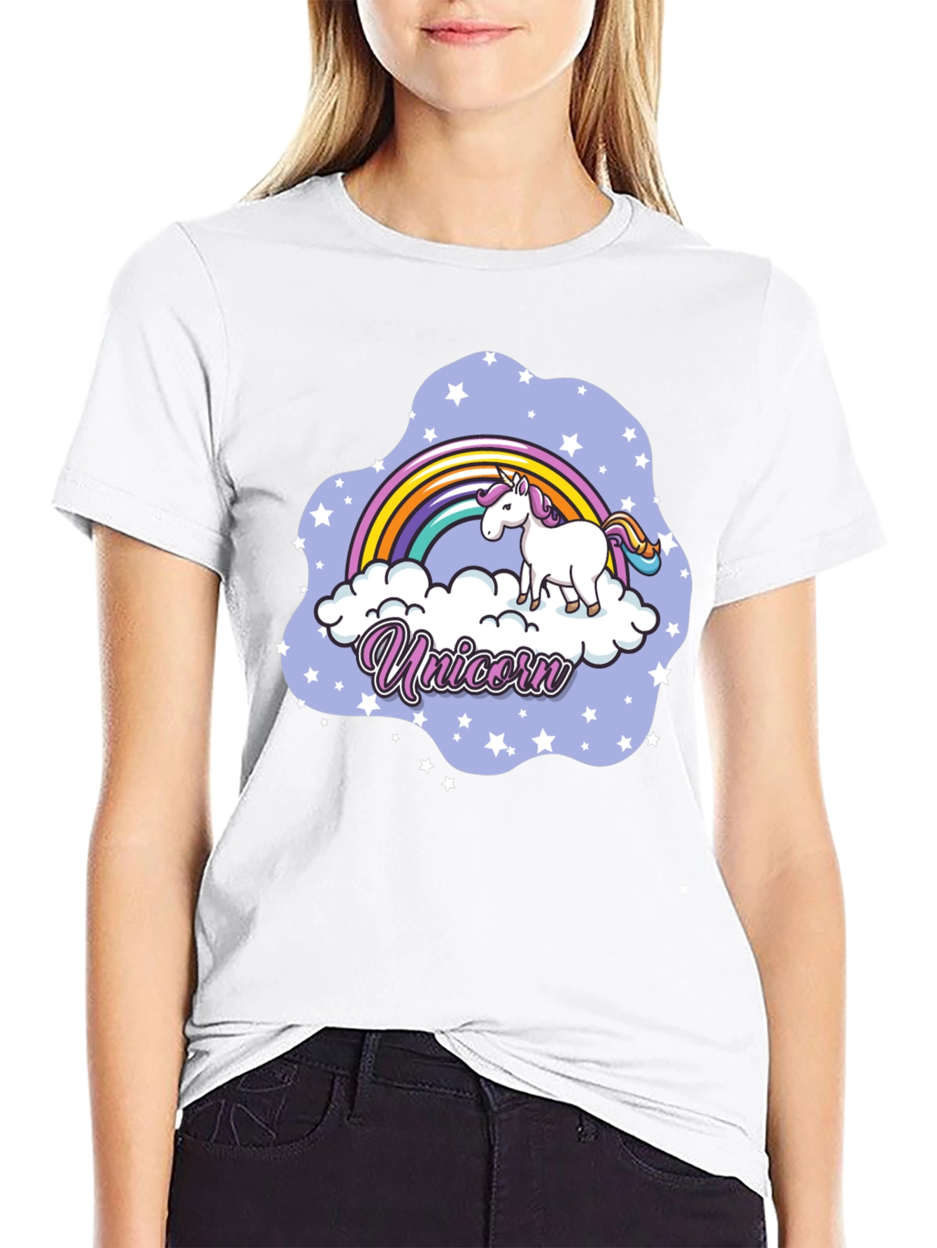 Unicorn Rainbow Cloud Graphic T-Shirt