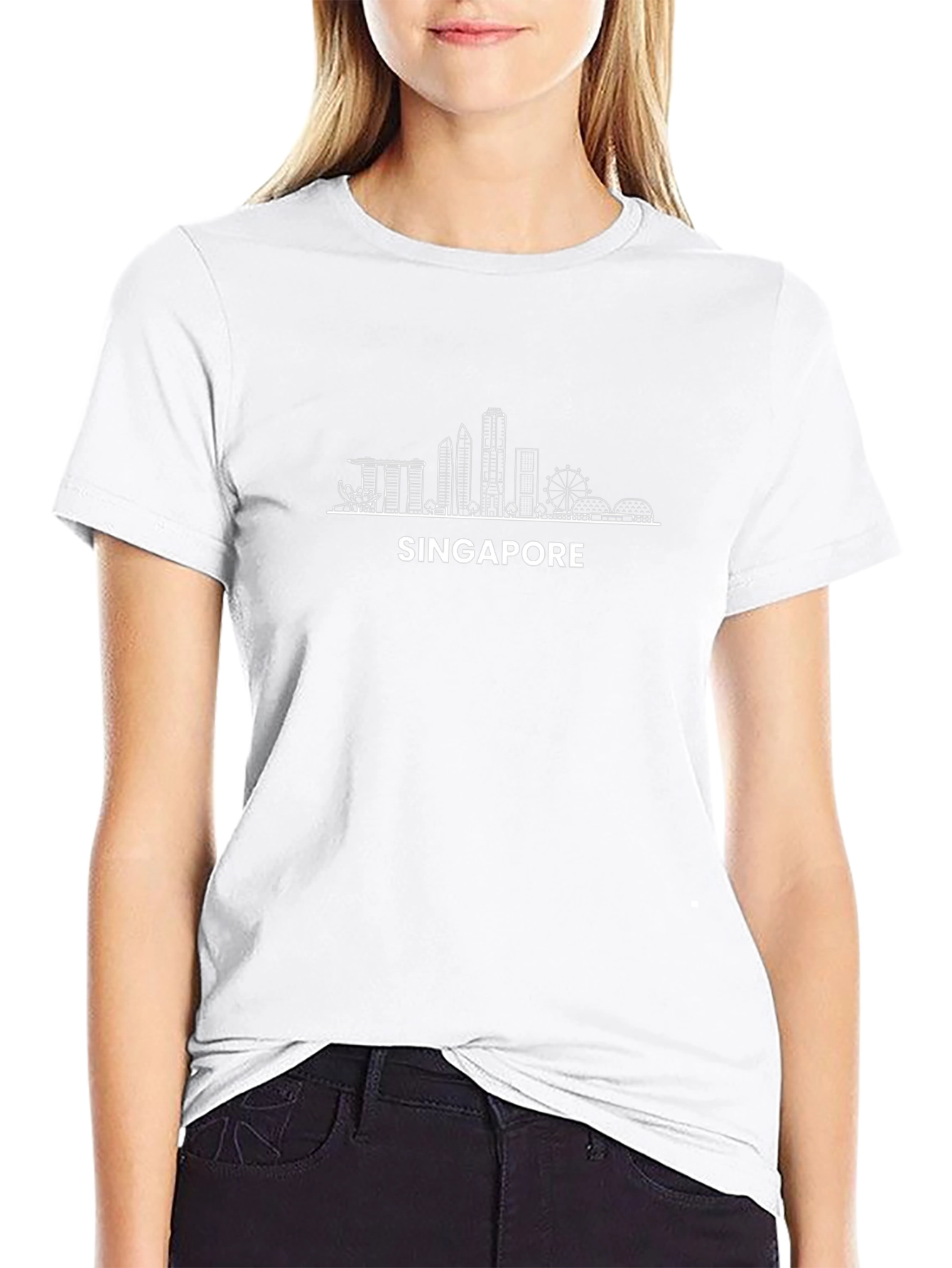 Singapore Skyline Graphic Tee - Stylish Travel Souvenir