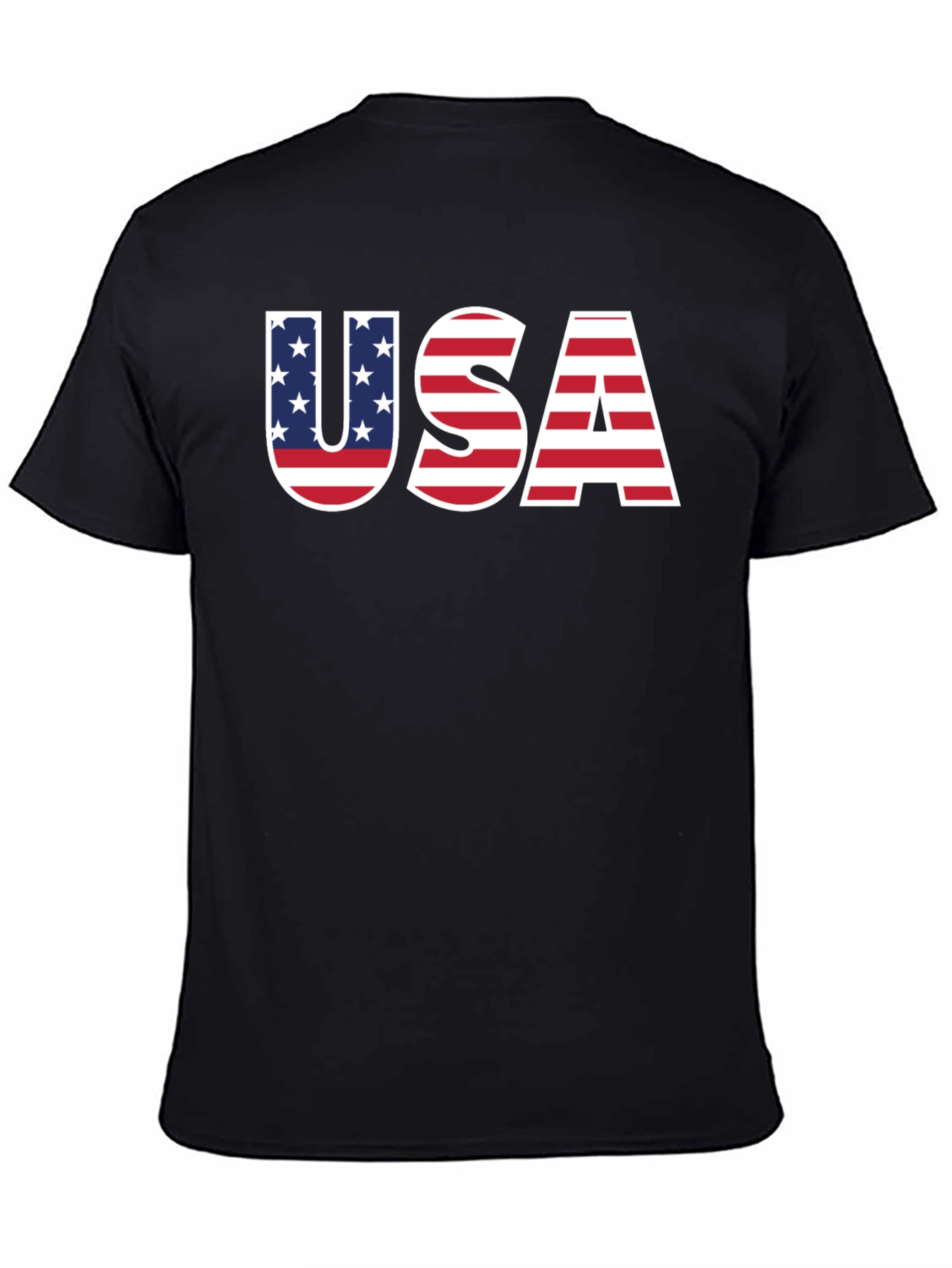 USA Flag Graphic Black T-Shirt