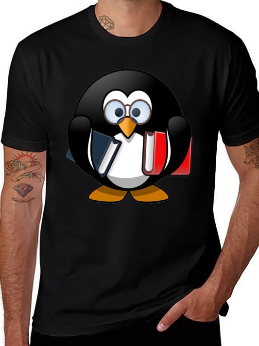 Penguin Reader Graphic Tee - Black Cotton T-Shirt