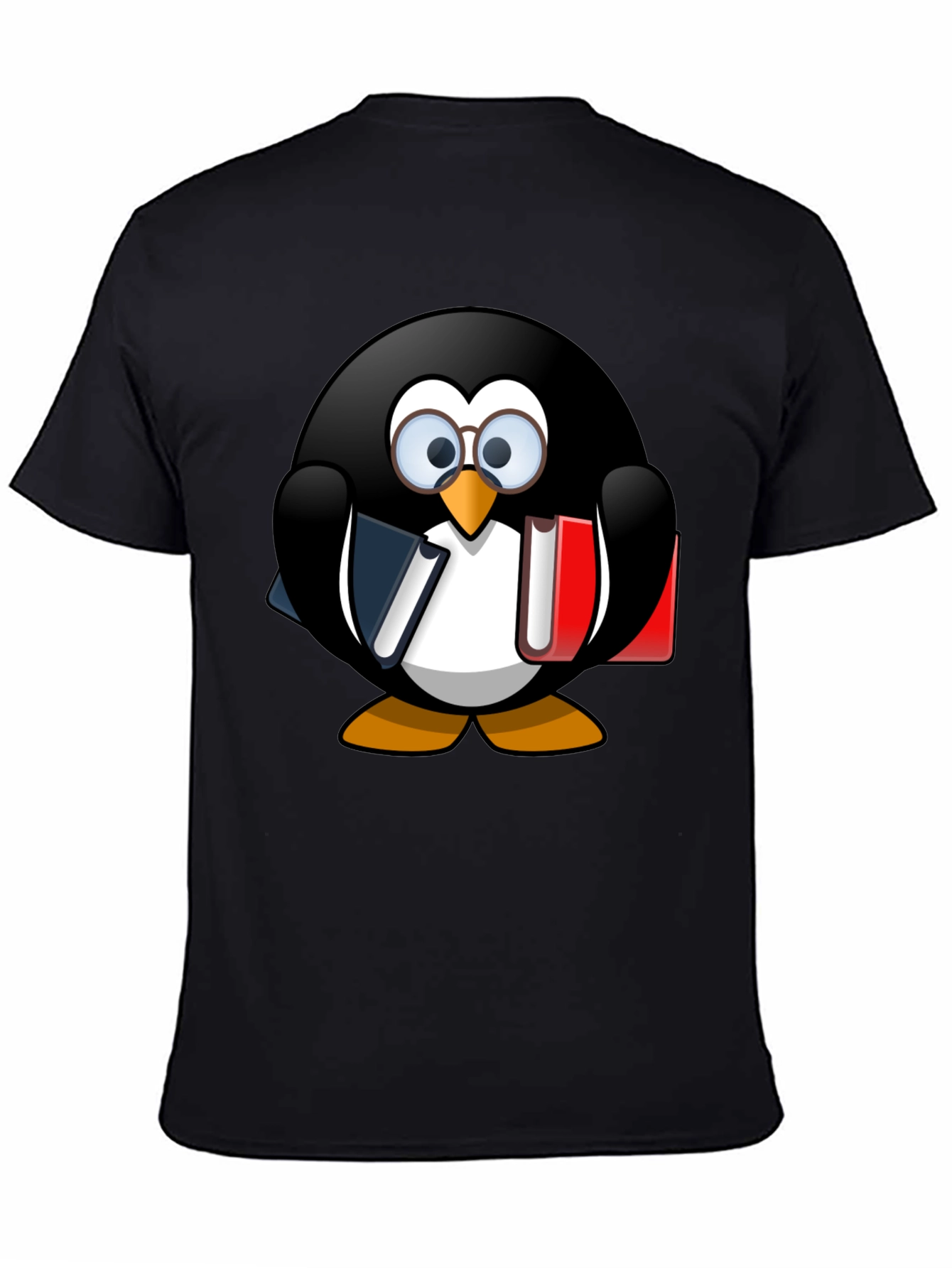 Penguin Reader Graphic Tee - Black Cotton T-Shirt