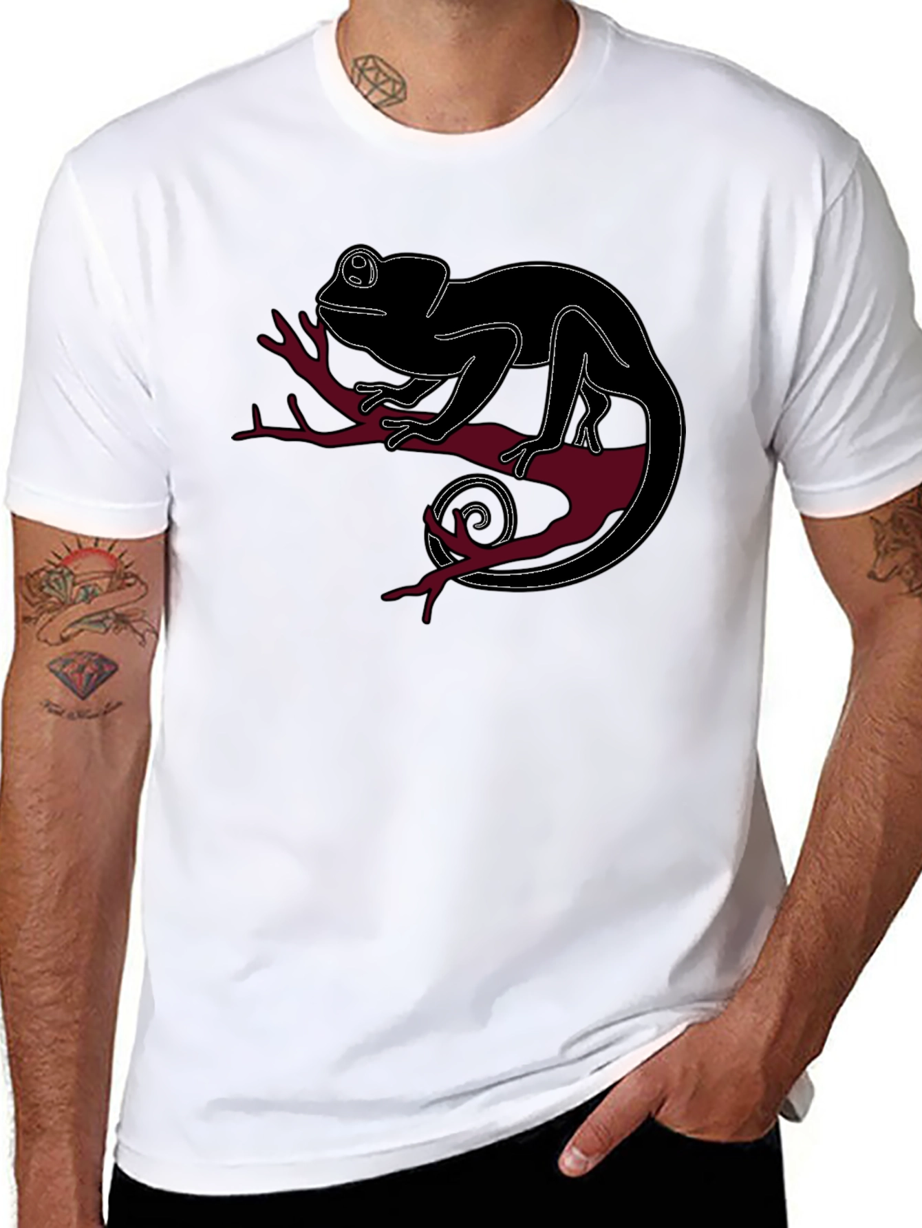 Chameleon Graphic Tee - Unique Animal Design