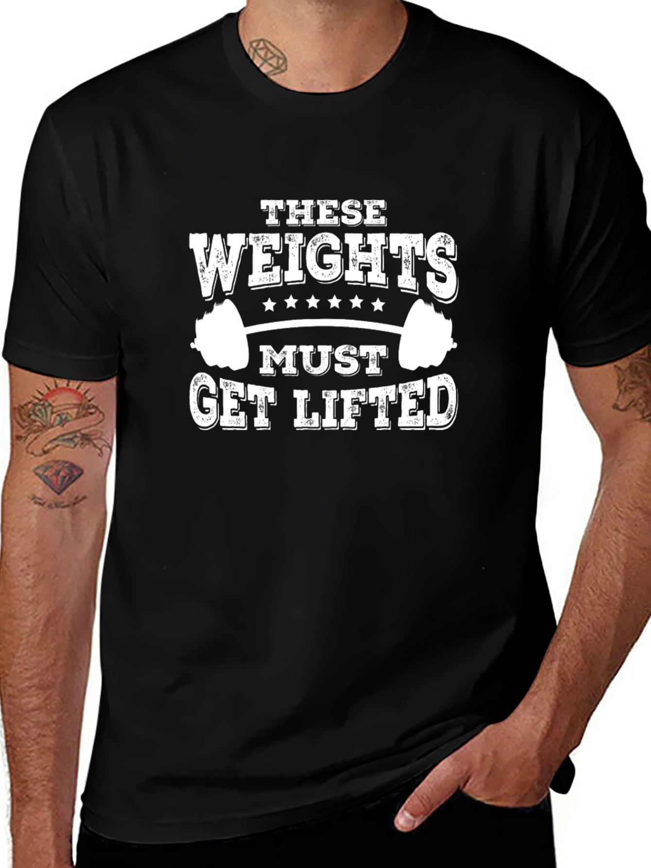 These Weights Must Get Lifted Black T-Shirt