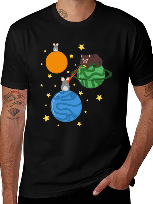 Cosmic Cat & Mouse Laser Beam T-Shirt