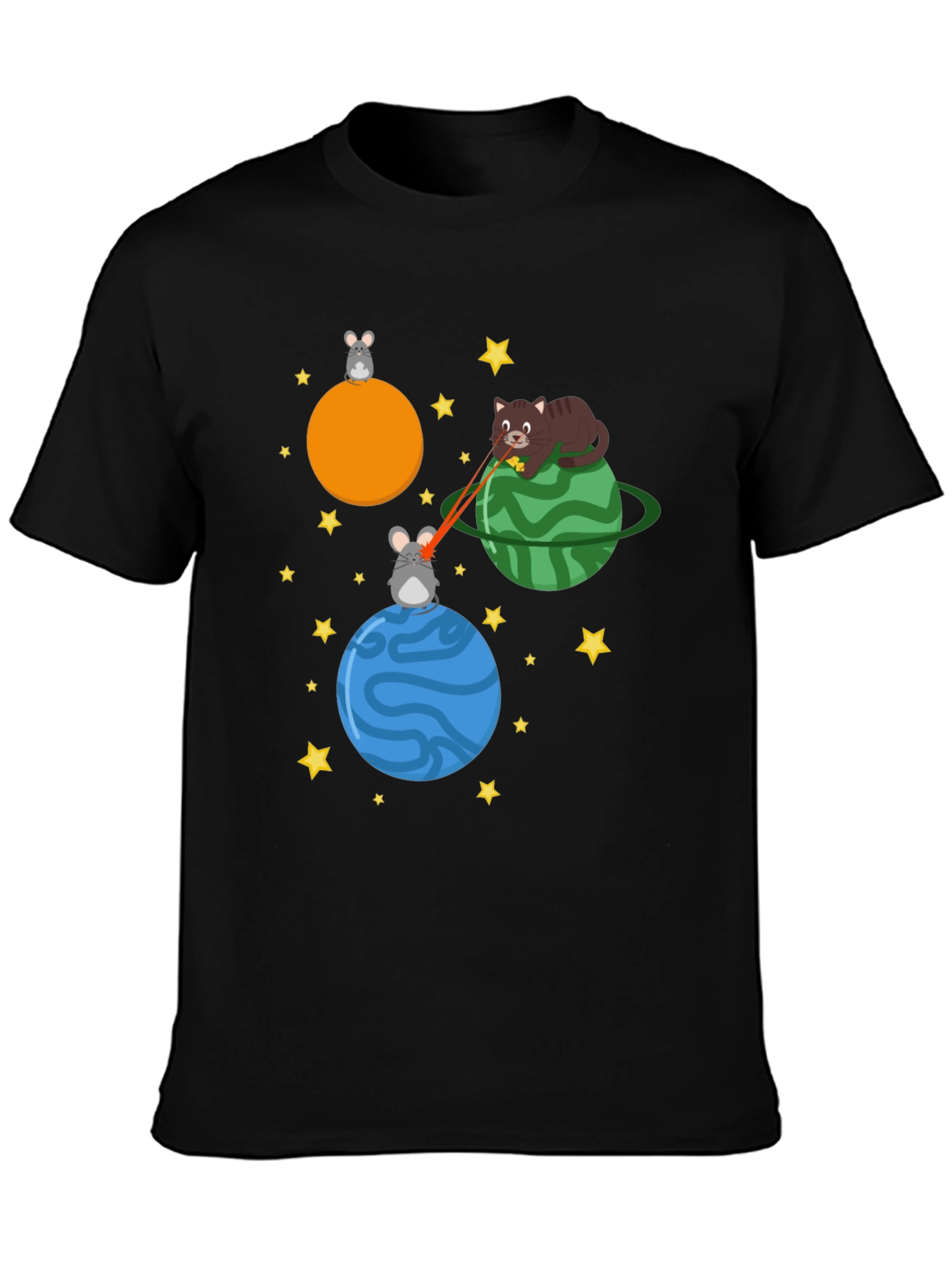 Cosmic Cat & Mouse Laser Beam T-Shirt