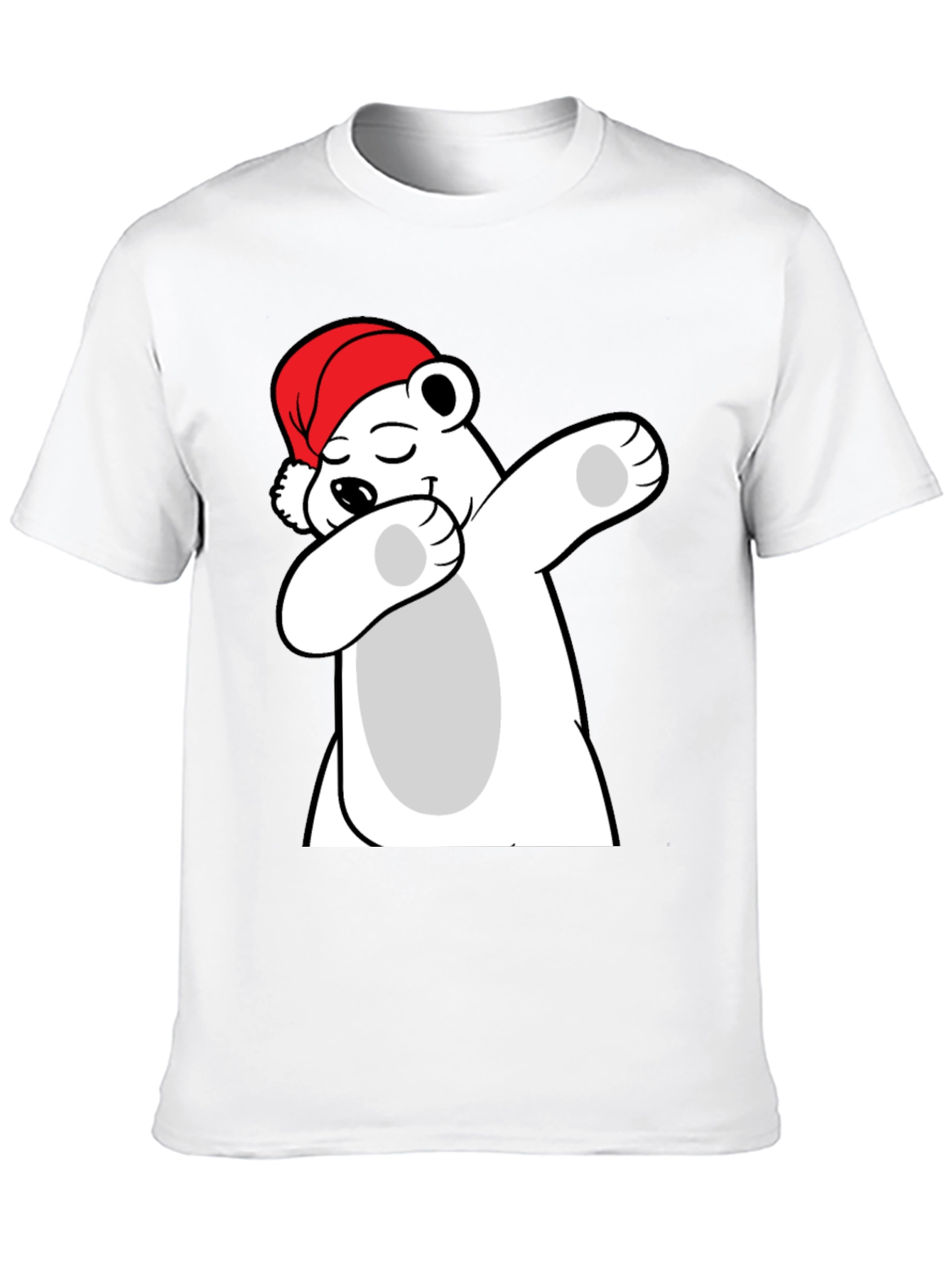 Cool Polar Bear Dabbing Santa Hat T-Shirt