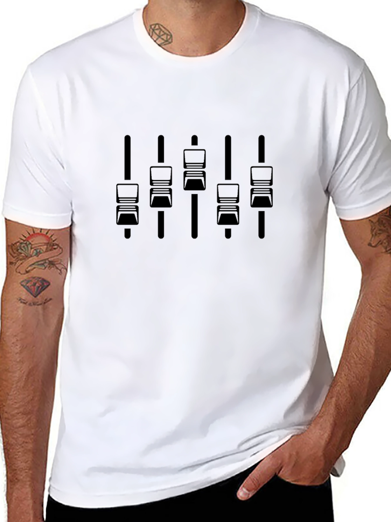 DJ Mixer Console Black Graphic T-Shirt