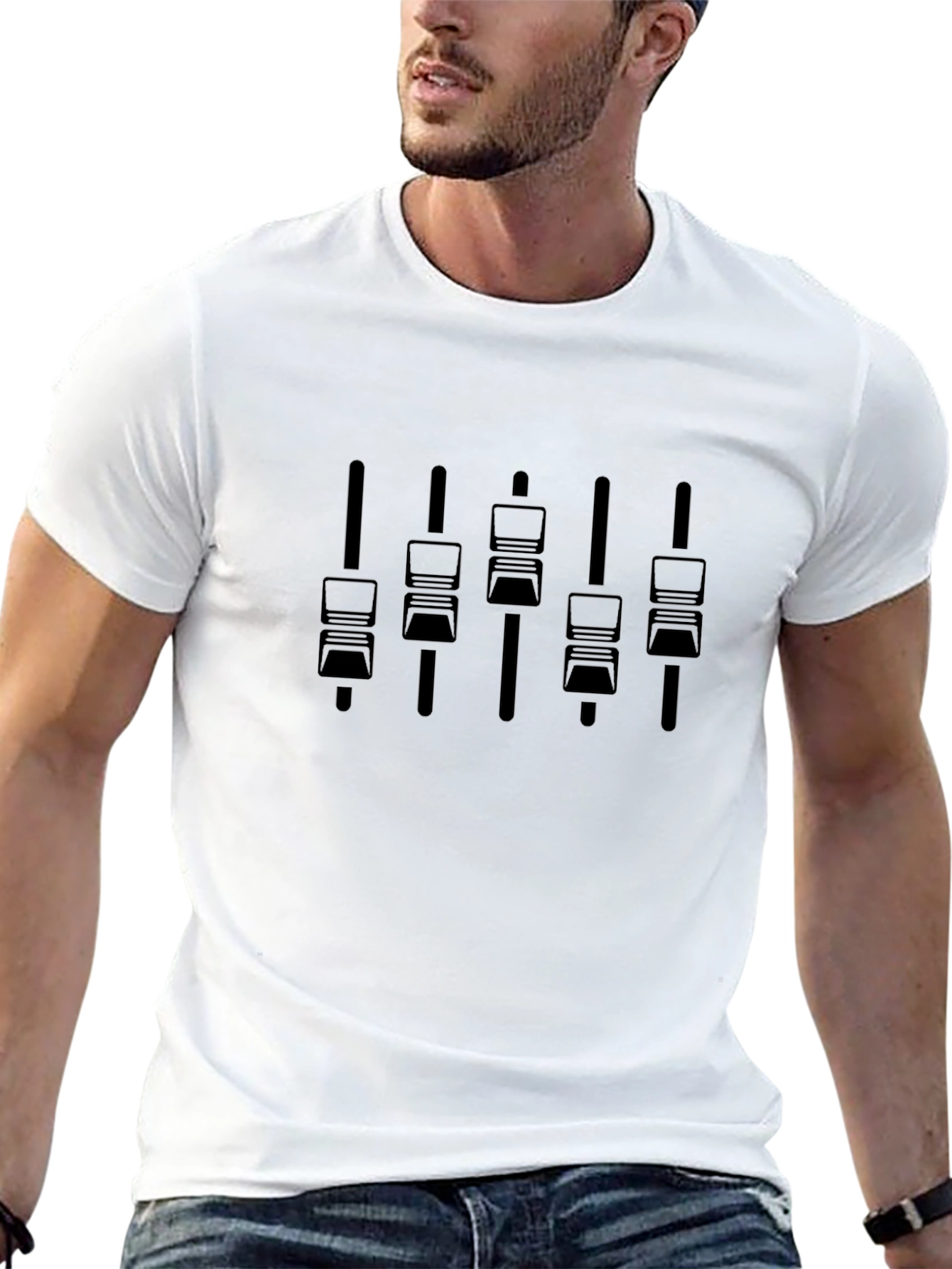 DJ Mixer Console Black Graphic T-Shirt