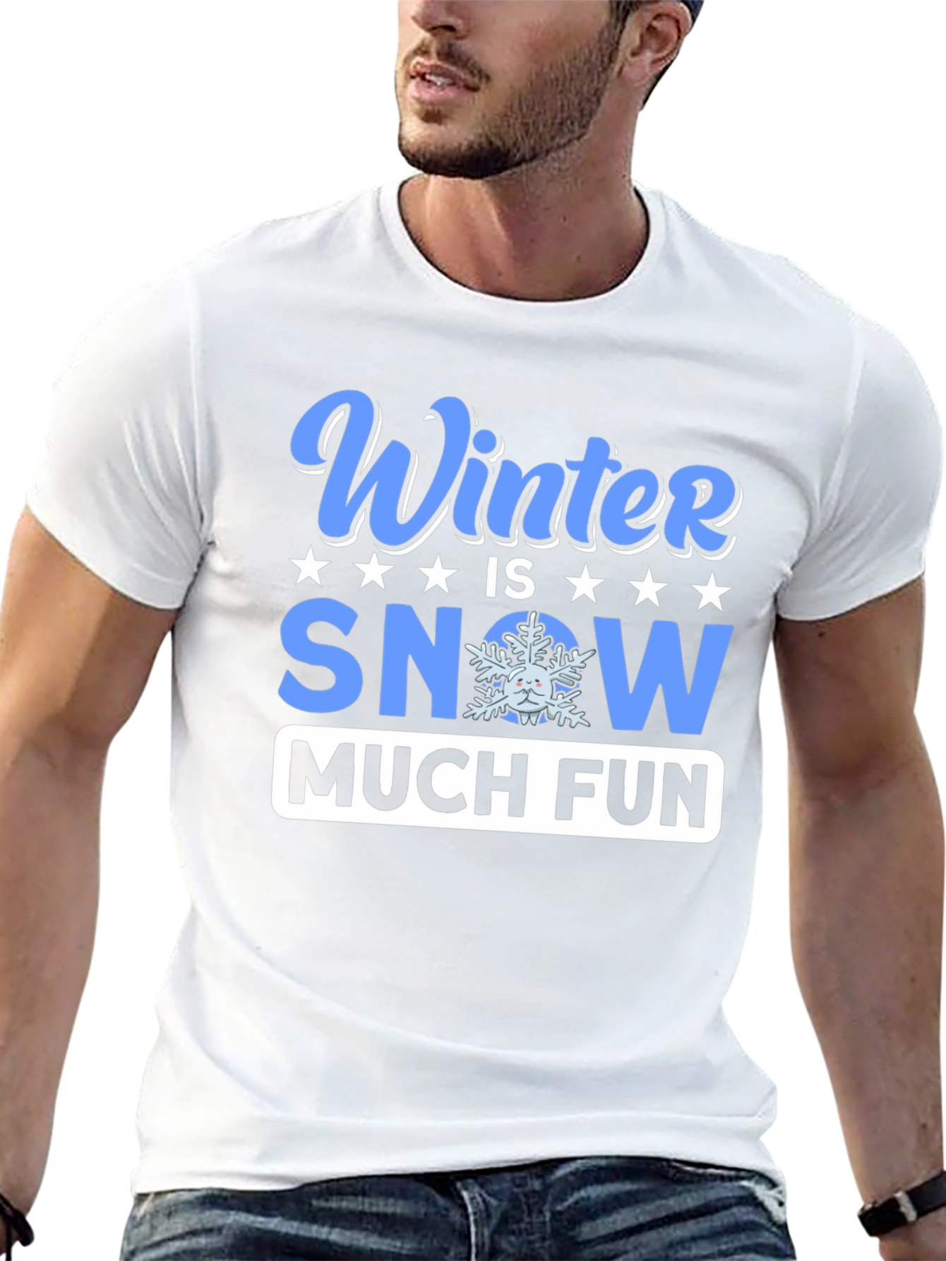Winter Snow Much Fun Black T-Shirt