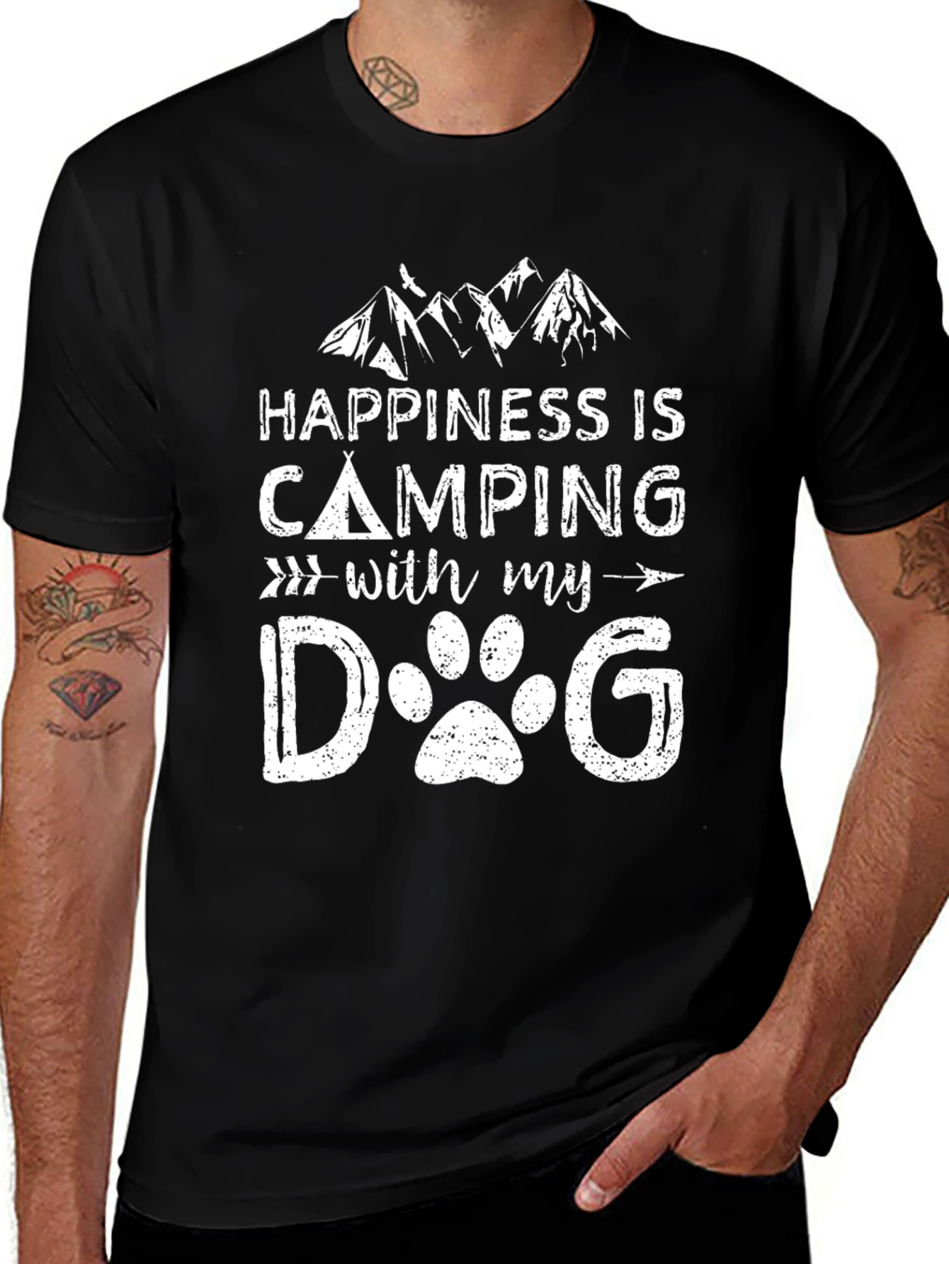 Happiness is Camping with my Dog T-Shirt