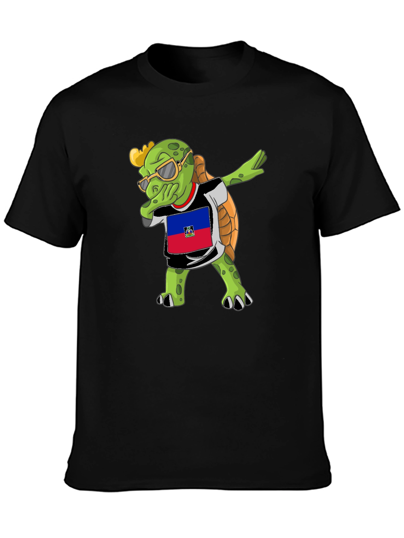 Turtle Dabbing Haiti Flag T-Shirt