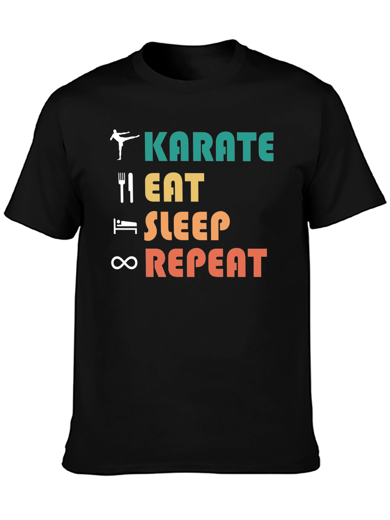 Karate Eat Sleep Repeat T-Shirt Martial Arts Tee