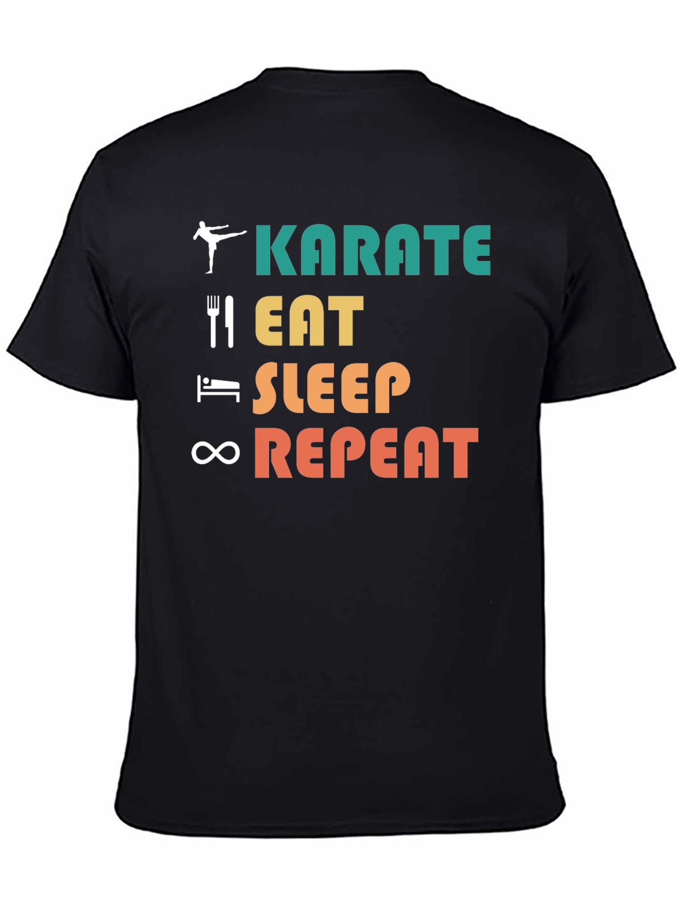 Karate Eat Sleep Repeat T-Shirt Martial Arts Tee