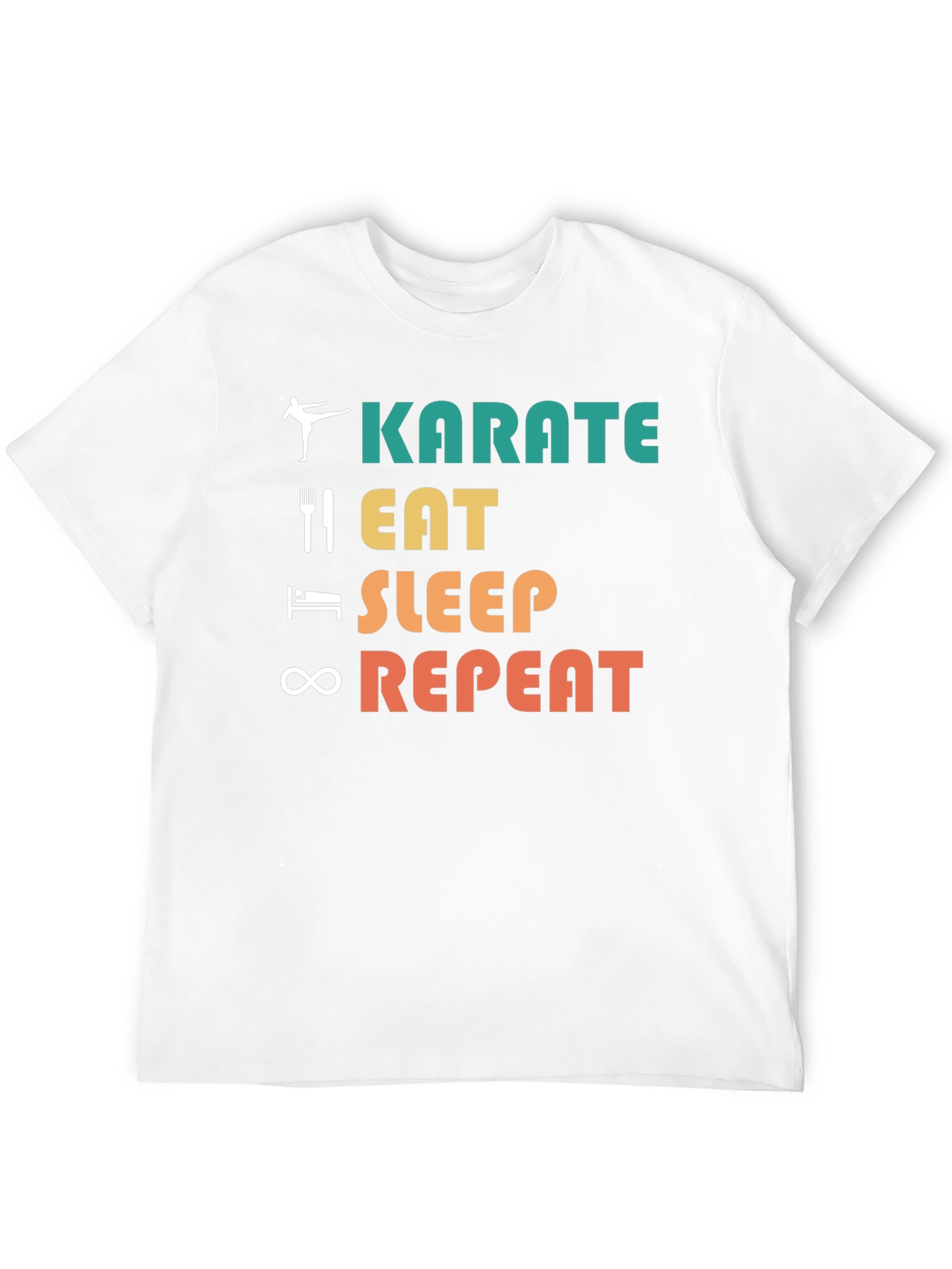 Karate Eat Sleep Repeat T-Shirt Martial Arts Tee