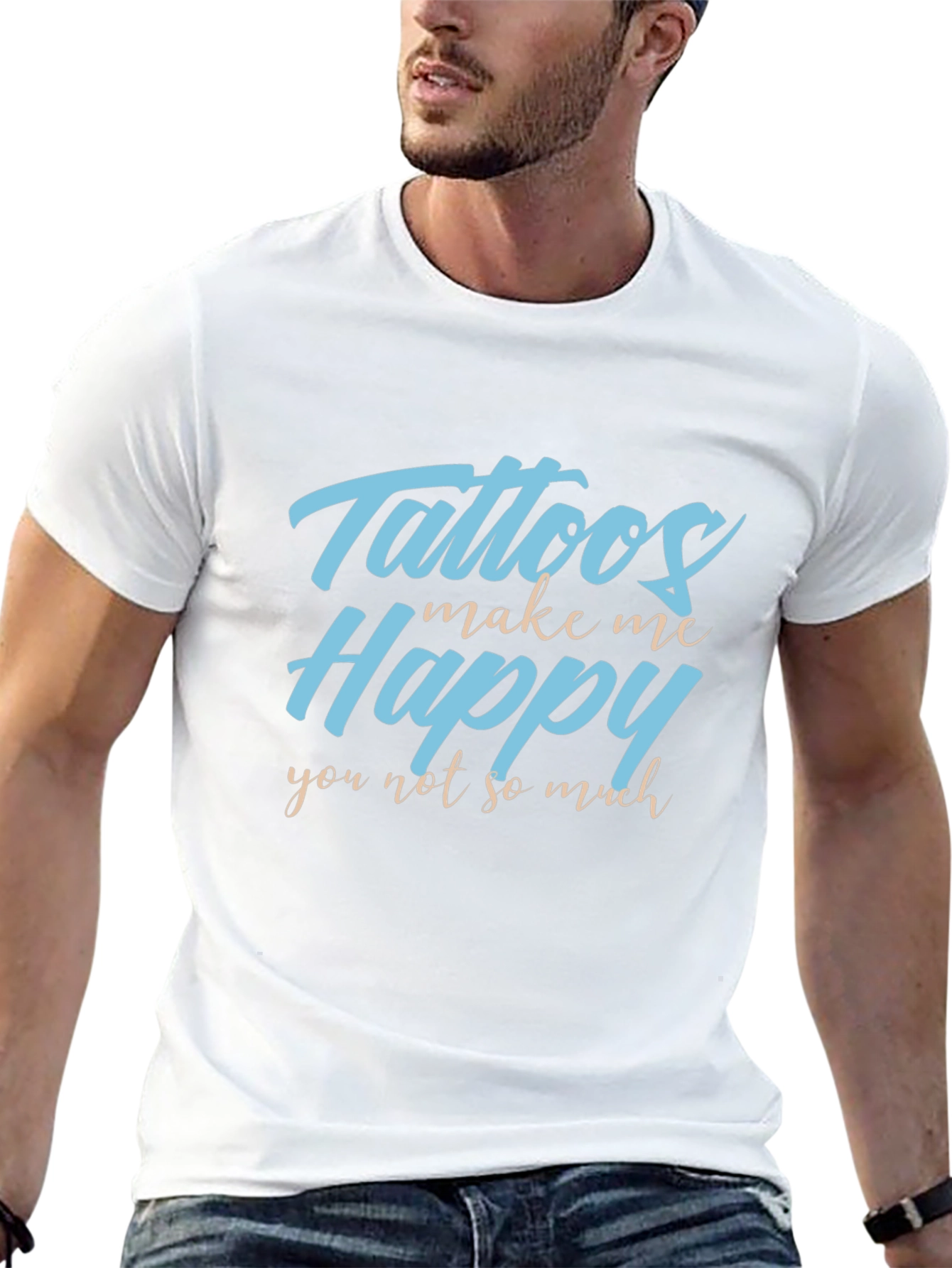 Tattoos Make Me Happy T-Shirt - Black