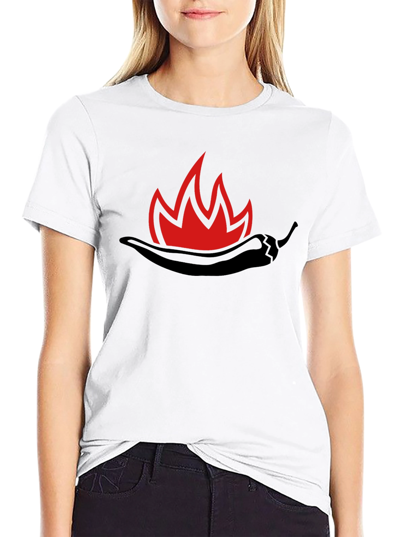 Spicy Chili Pepper Flame Graphic T-Shirt