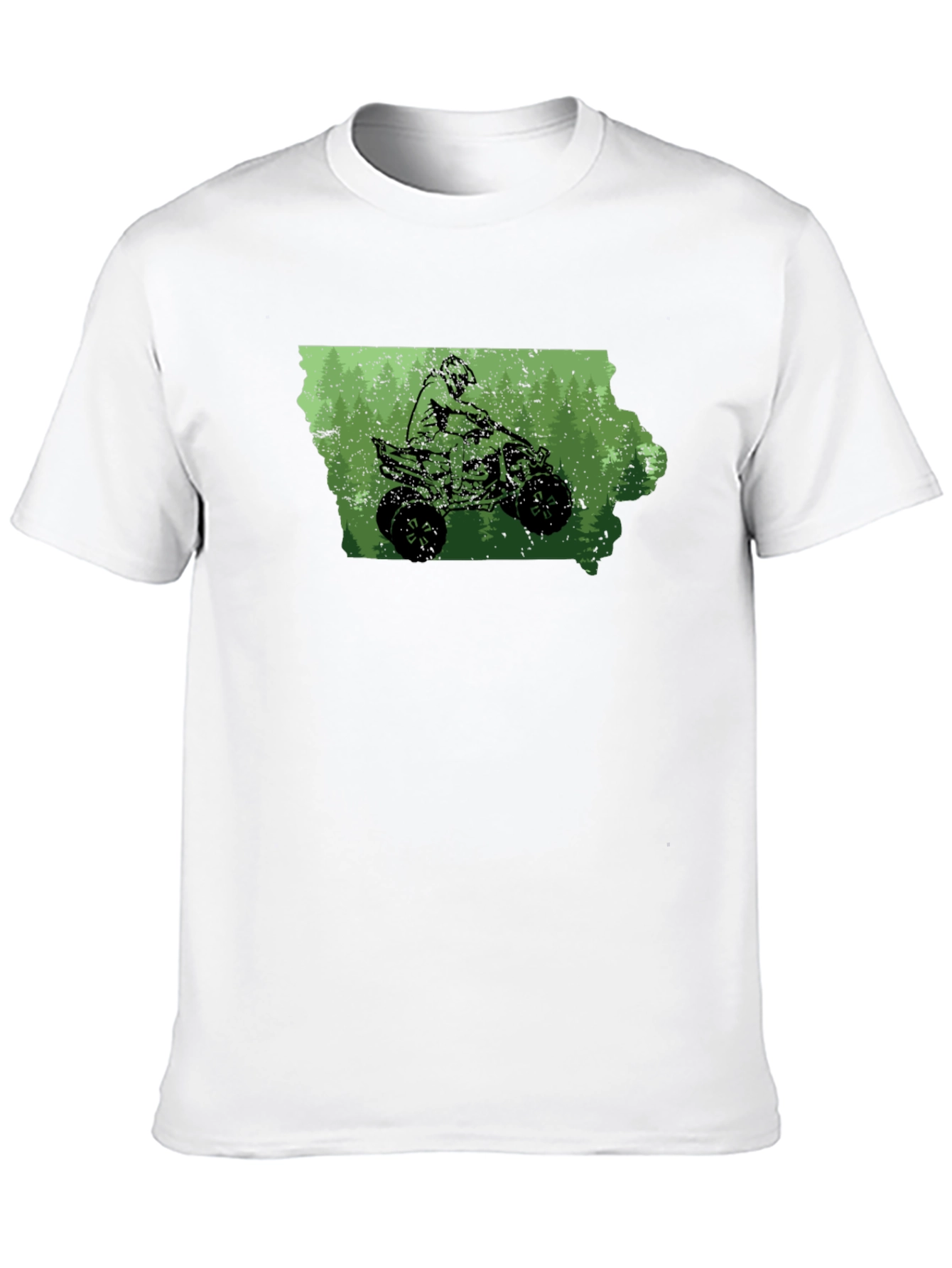 Iowa ATV Rider T-Shirt - Green Graphic Tee