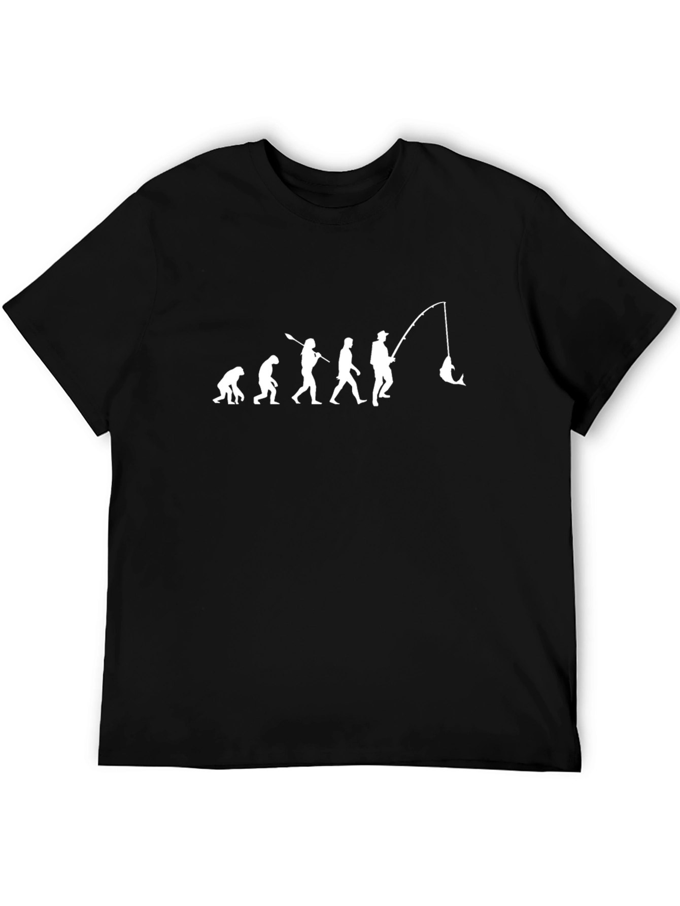 Evolution of Fishing Black T-Shirt