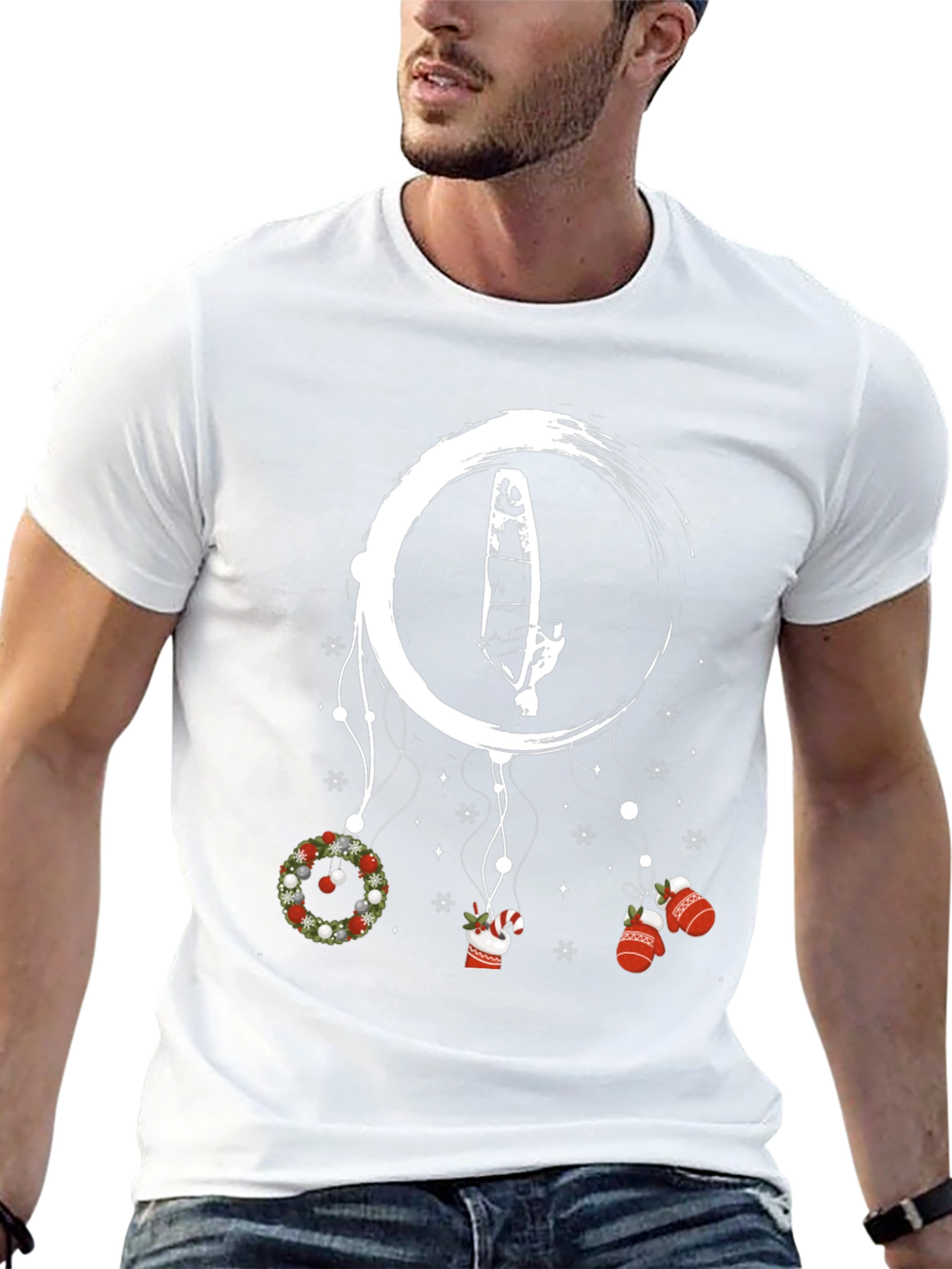 Festive Windsurfer Christmas T-Shirt